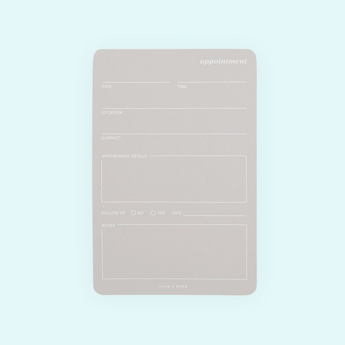 Cloth & Paper Appointment Notepad 