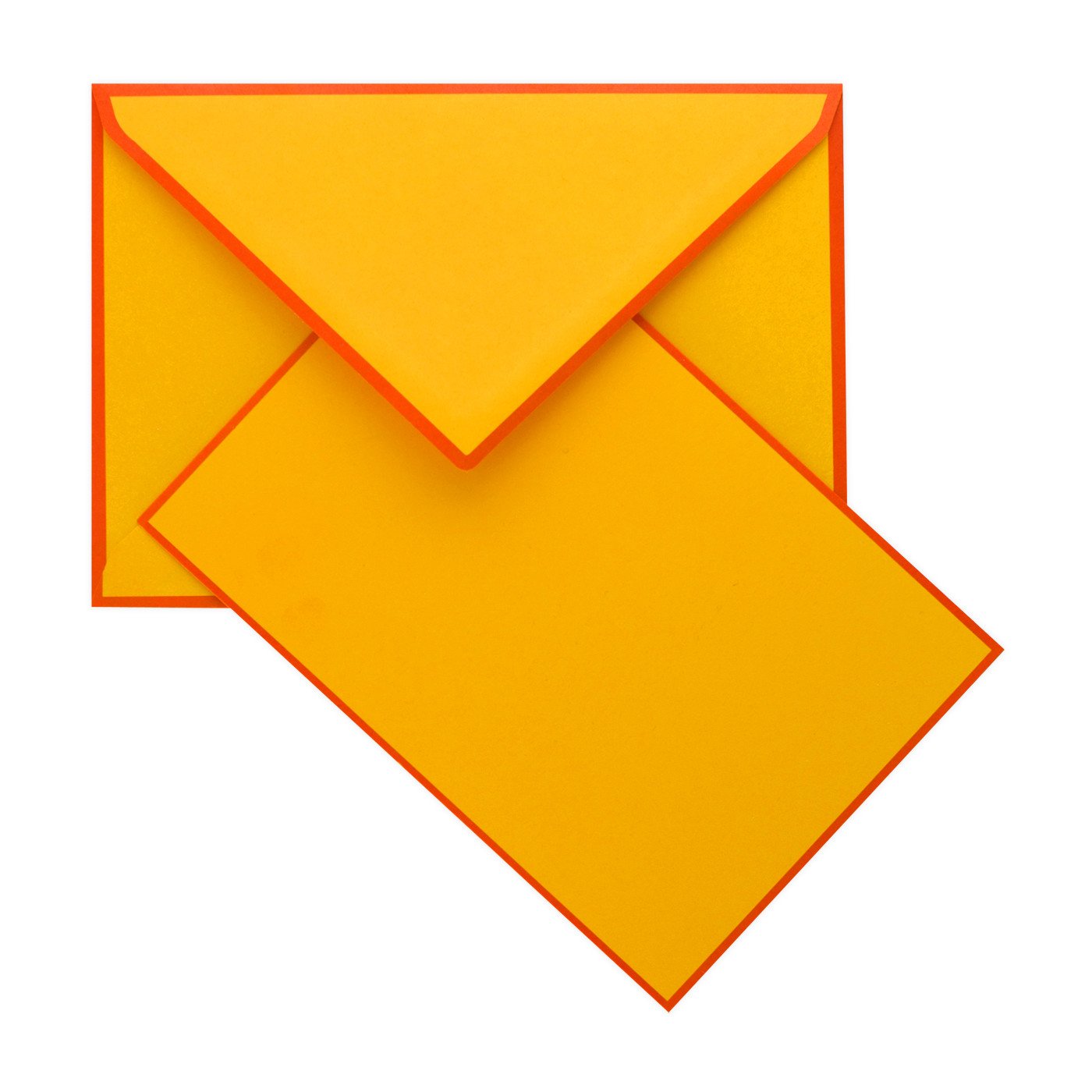 Crown Mill Color Edge Mango and Orange Flat Note Cards Boxed 