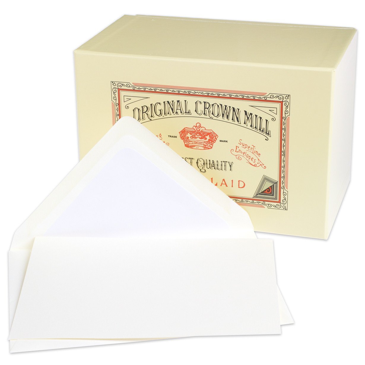 Crown Mill Classic Laid Note Card Presentation Box Cream 