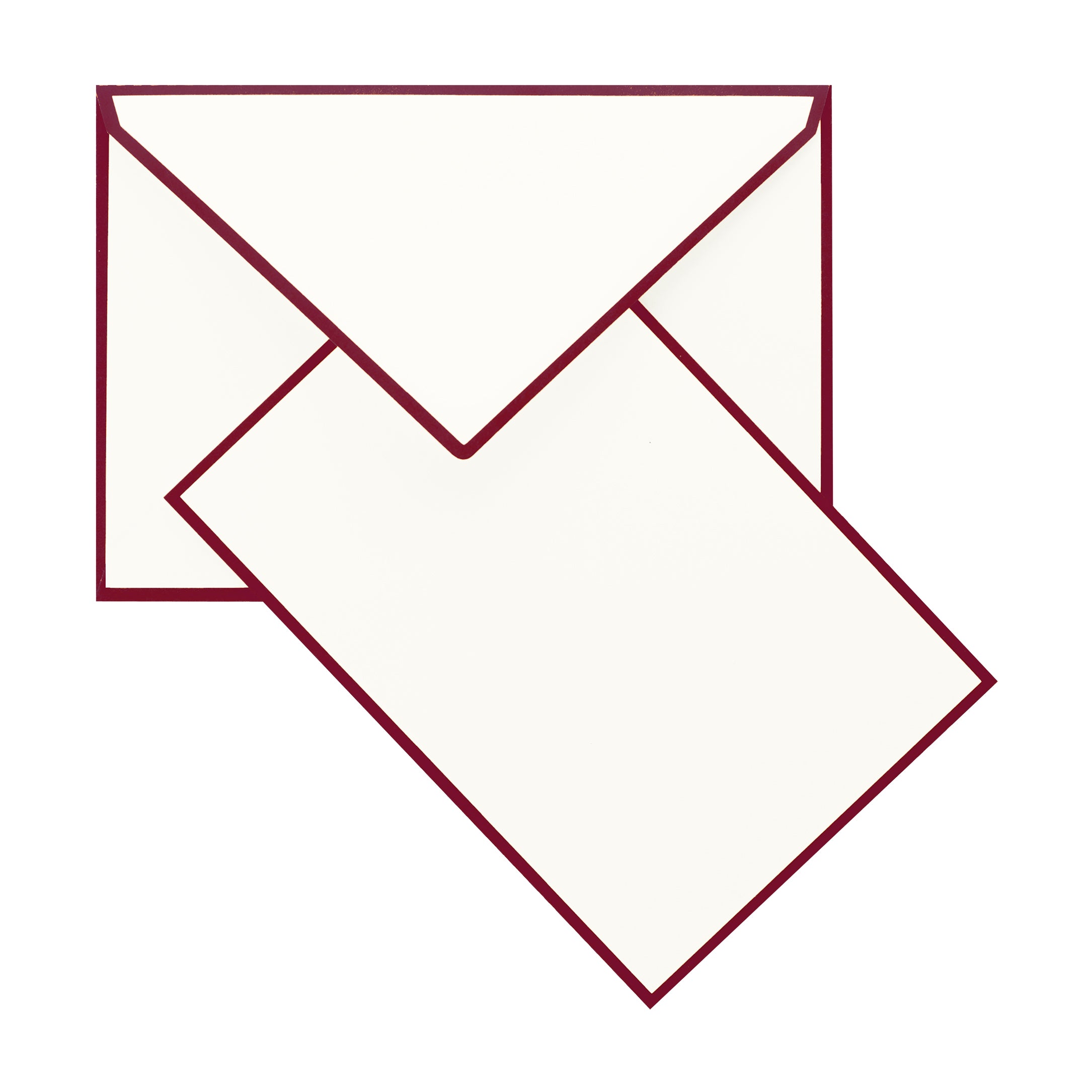 Crown Mill Color Edge Cream and Bordeaux Flat Note Cards Boxed 