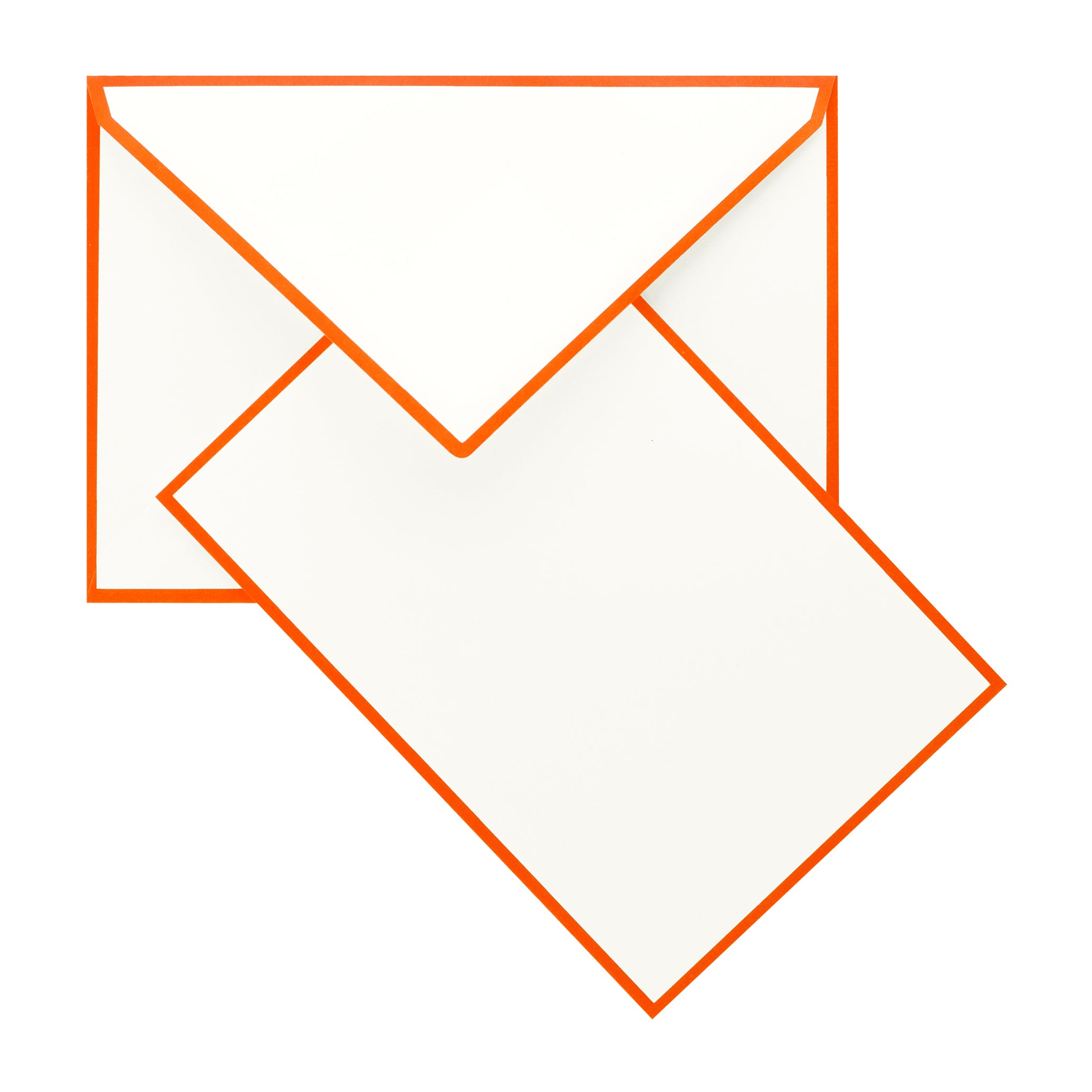 Crown Mill Color Edge Cream and Orange Flat Note Cards Boxed 
