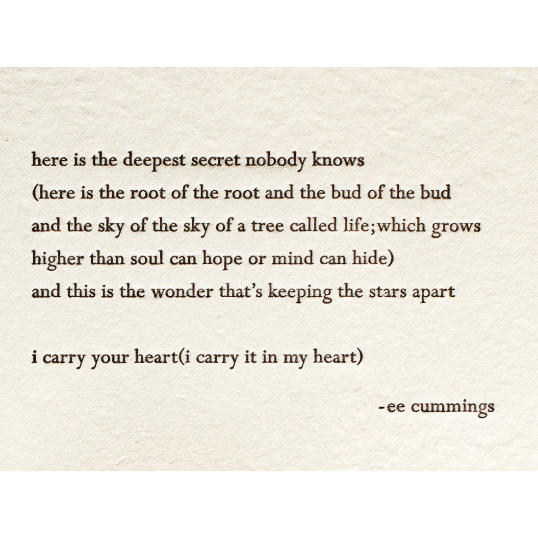 Oblation Papers & Press Cummings Handmade Paper Greeting Card 