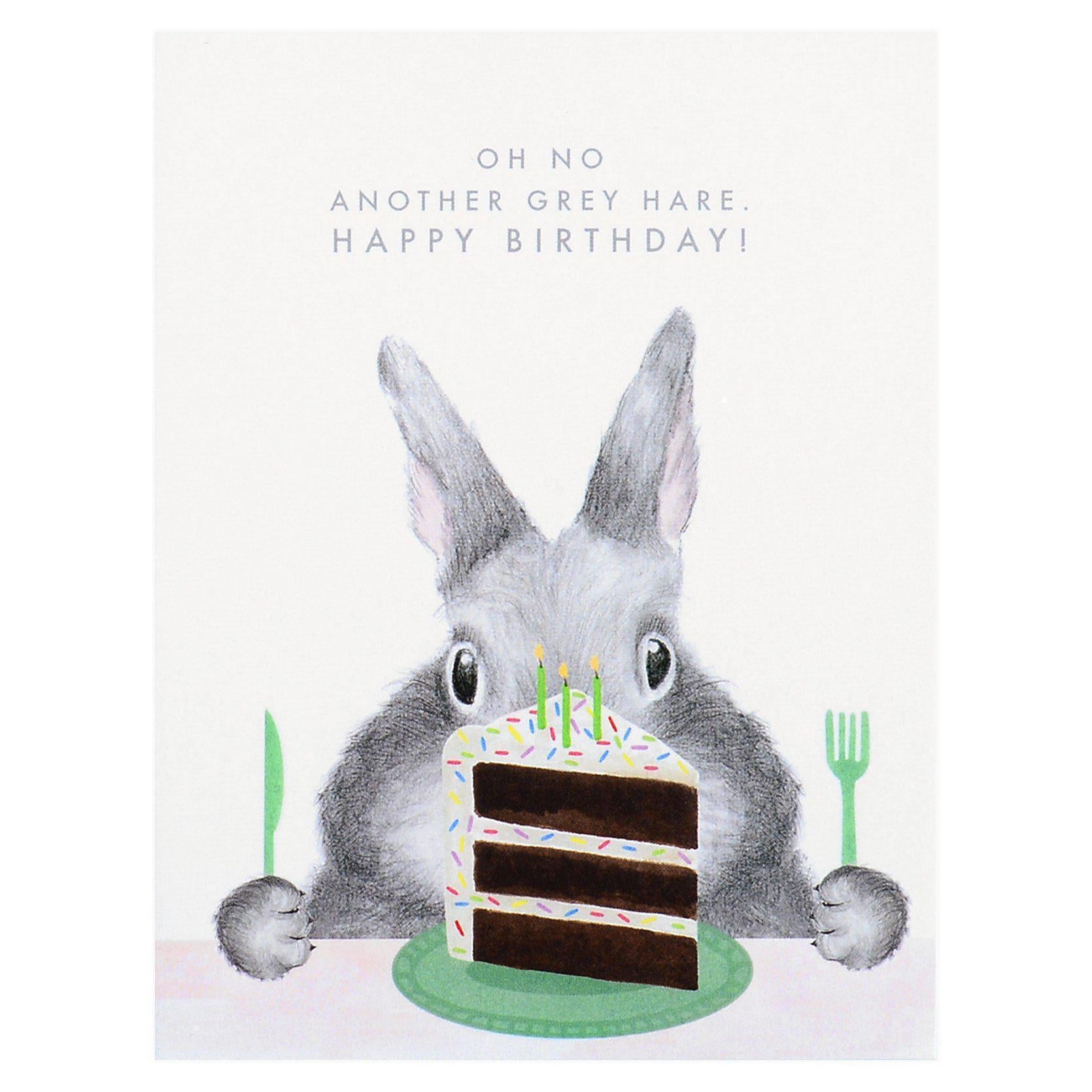 Dear Hancock Another Grey Hare Birthday Card 
