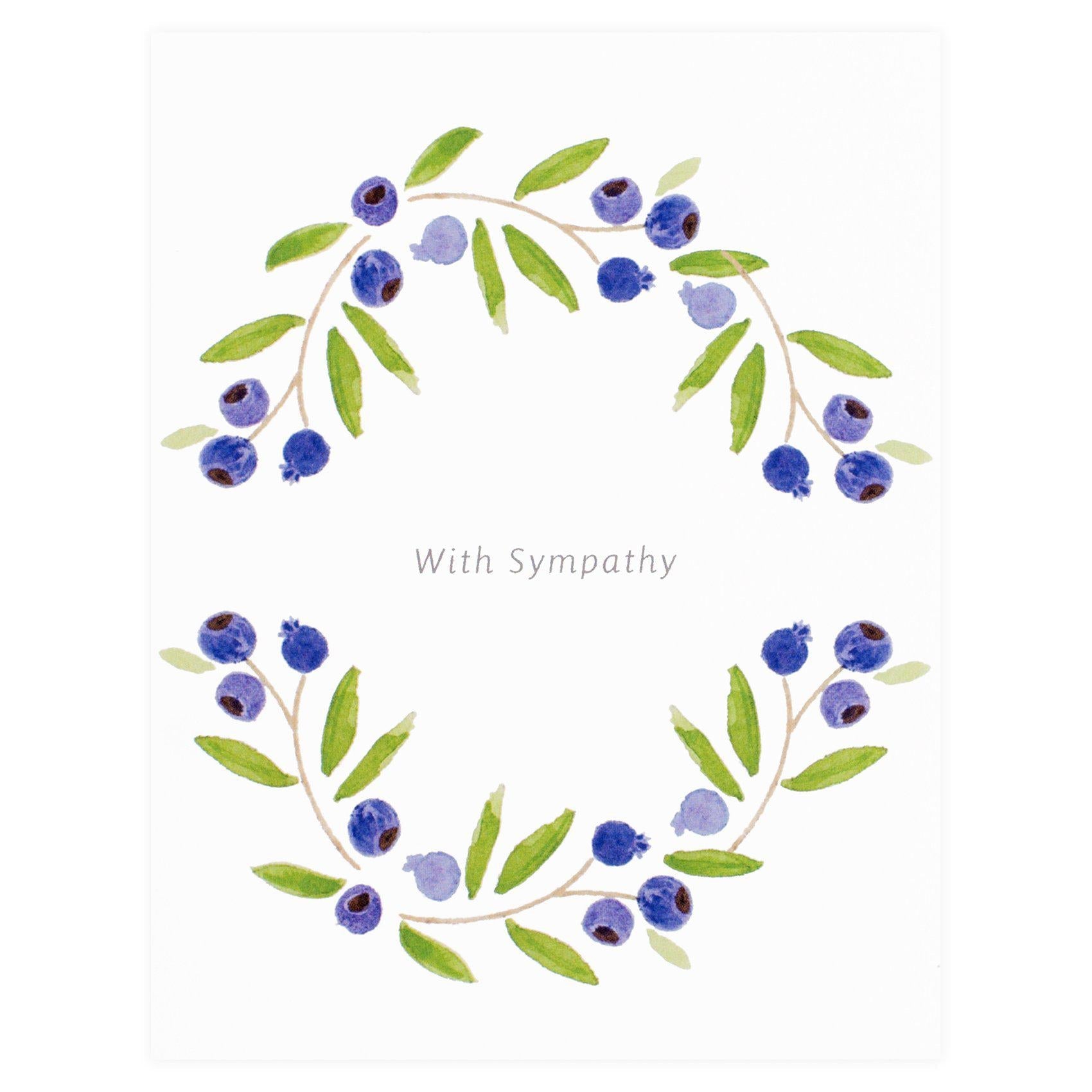 Dear Hancock Blueberry Wreath Sympathy Card 