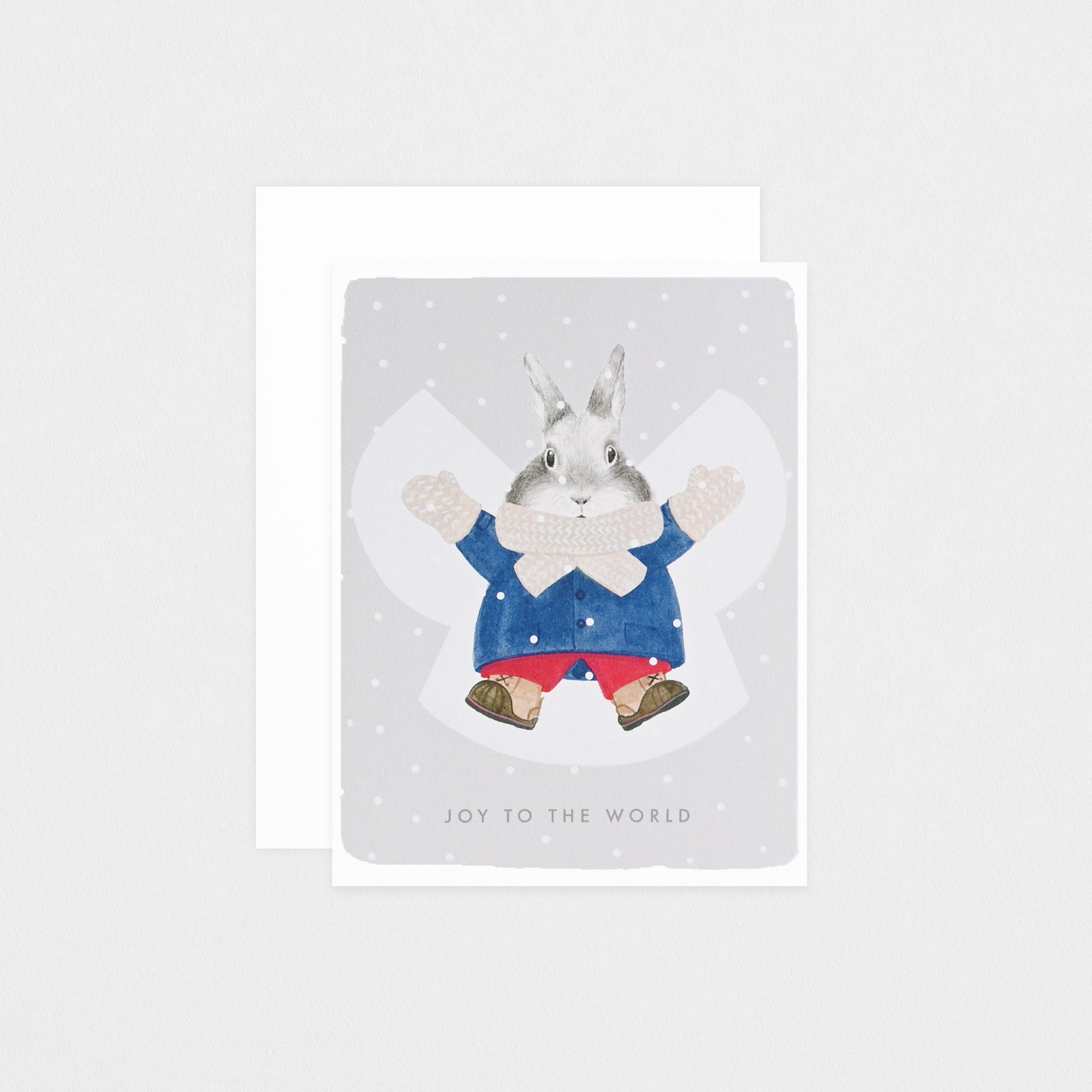 Dear Hancock Joy to the World Bunny Holiday Card 