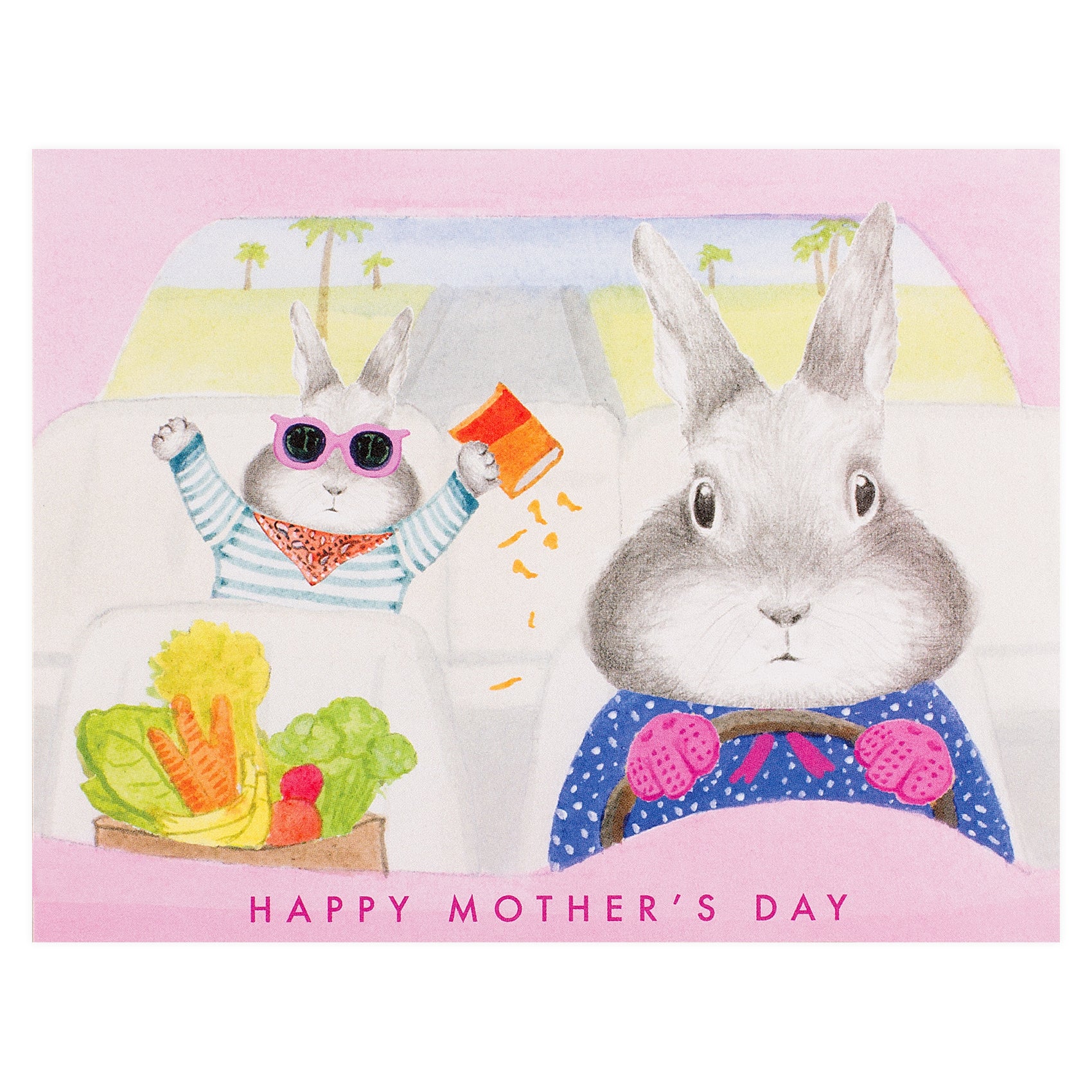 Dear Hancock Mom Bunny Driving Mother's Day Card 