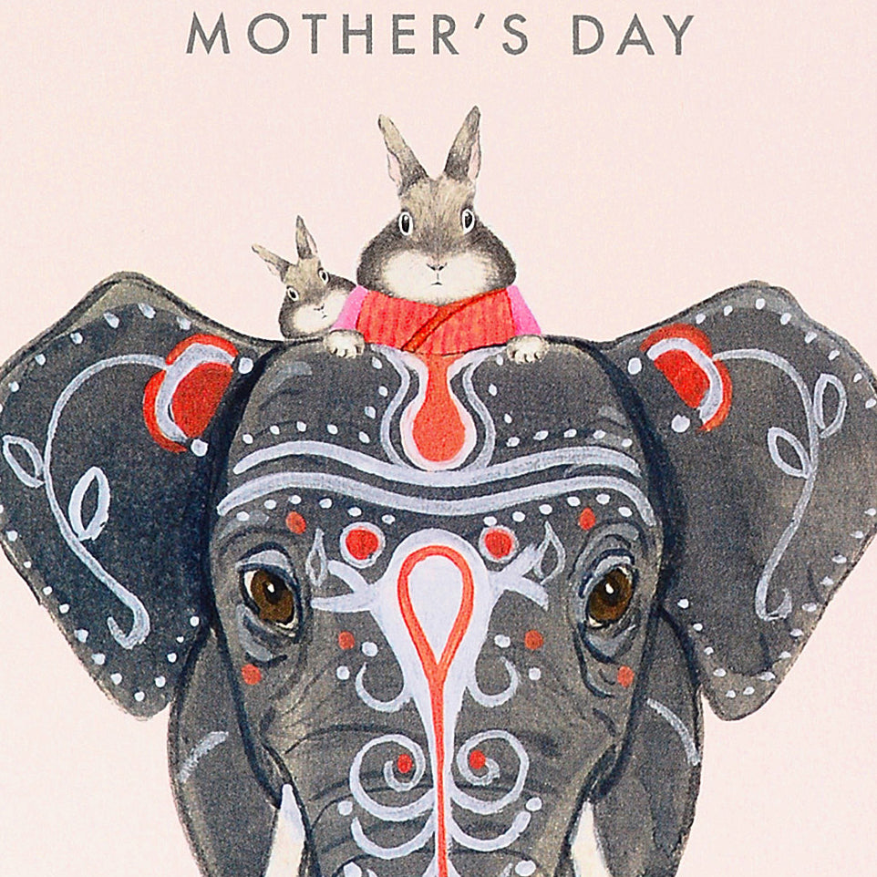 Dear Hancock Mom Bunny on Elephant Mother's Day Card 