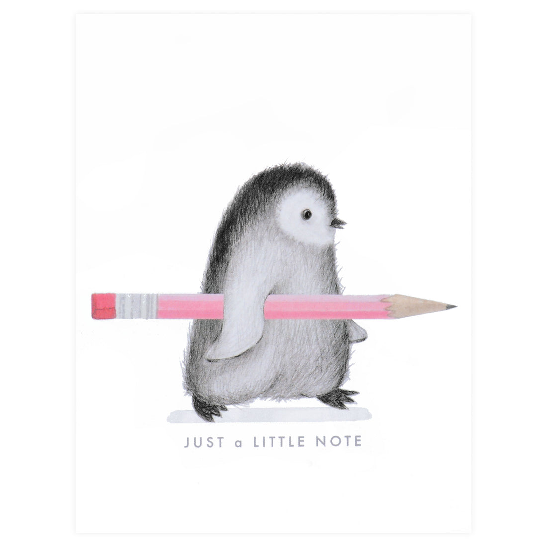 Dear Hancock Penguin With Pencil Greeting Card 