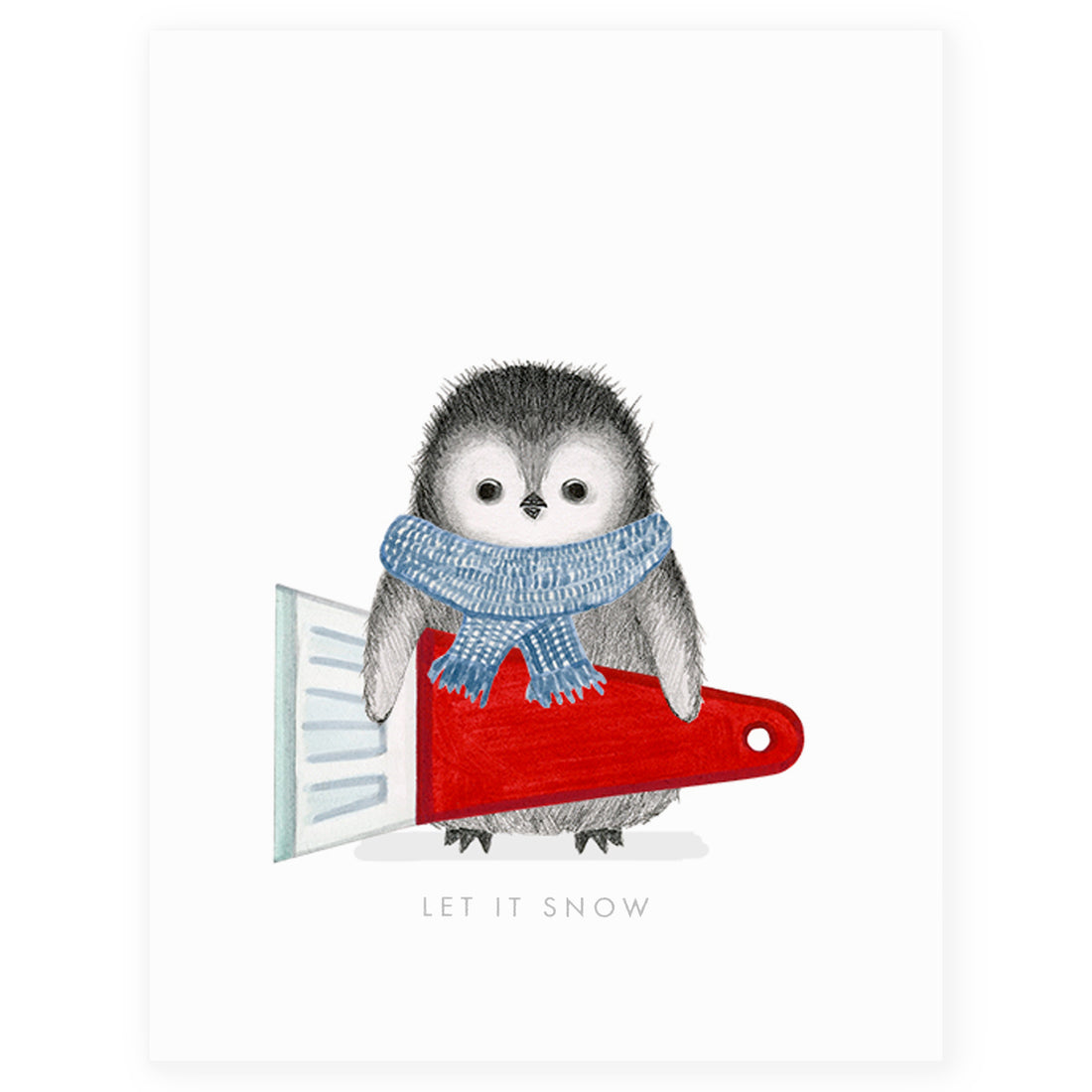 Dear Hancock Penguin With Snow Scraper Holiday Cards Set 