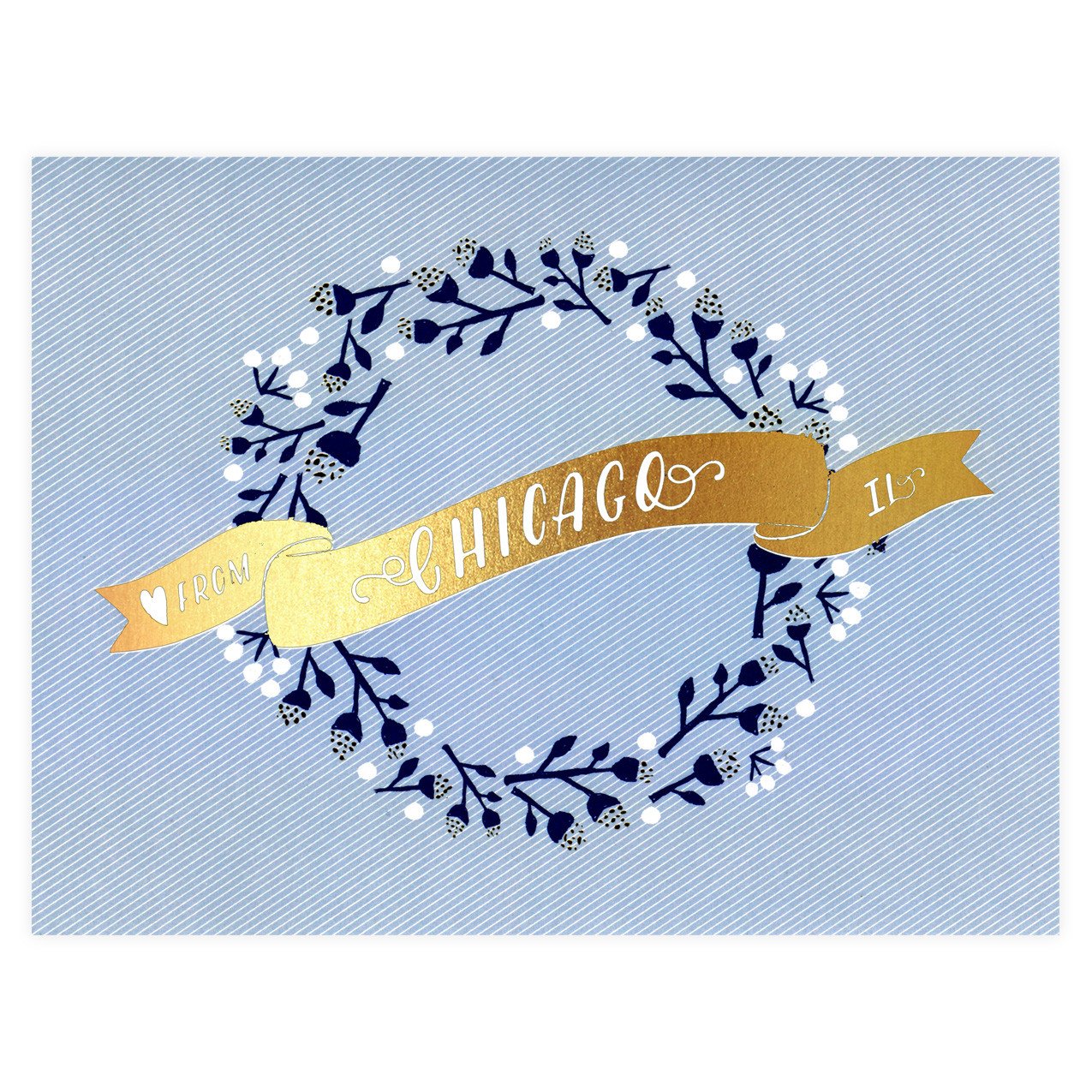 Dee & Lala Love From Chicago Wreath Greeting Card 