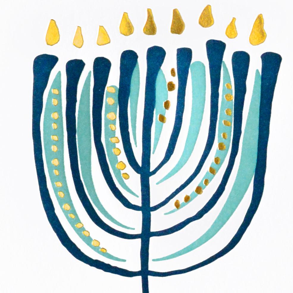 Elum Nouveau Menorah Hanukkah Cards Boxed 