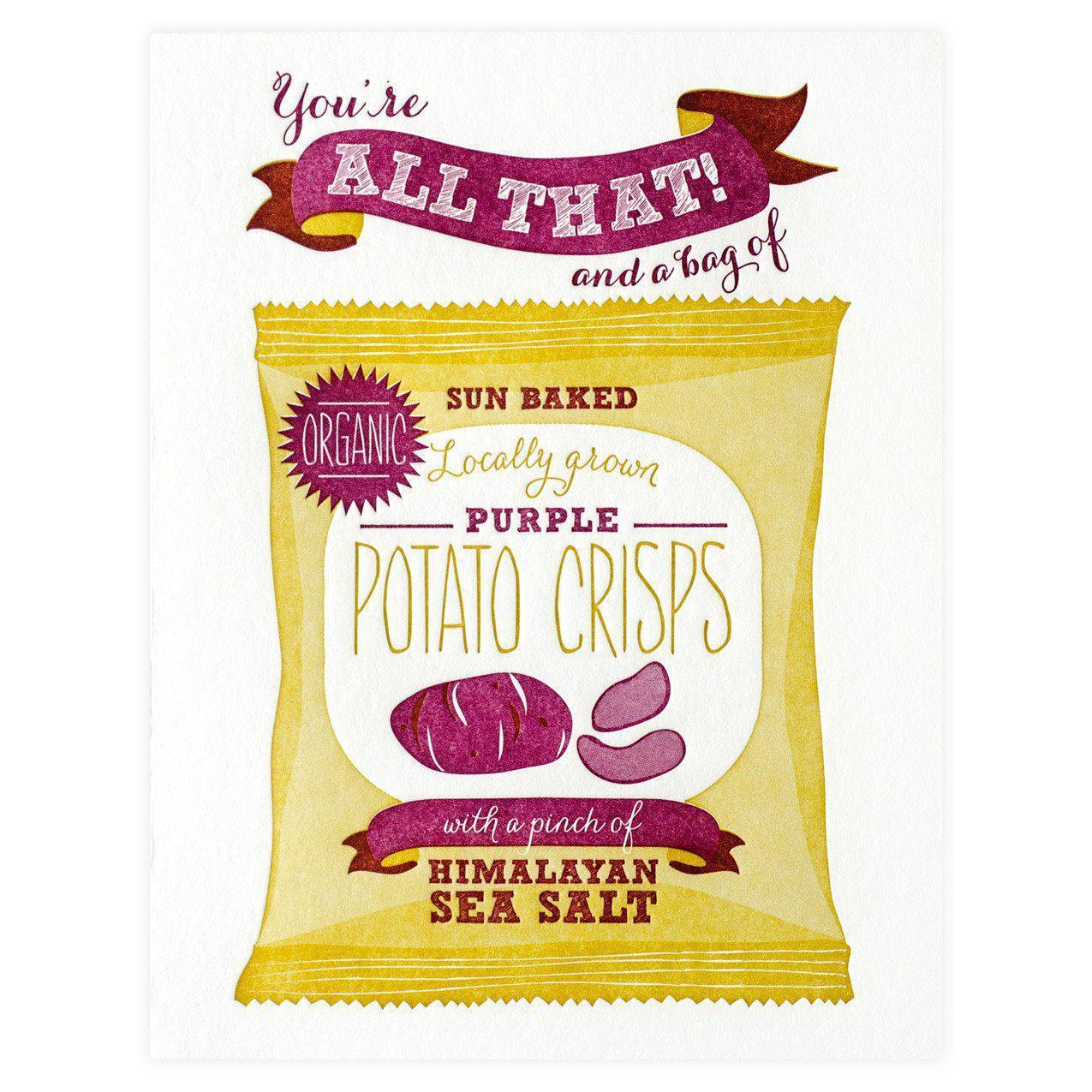 Elum Purple Potato Crisps Greeting Card 