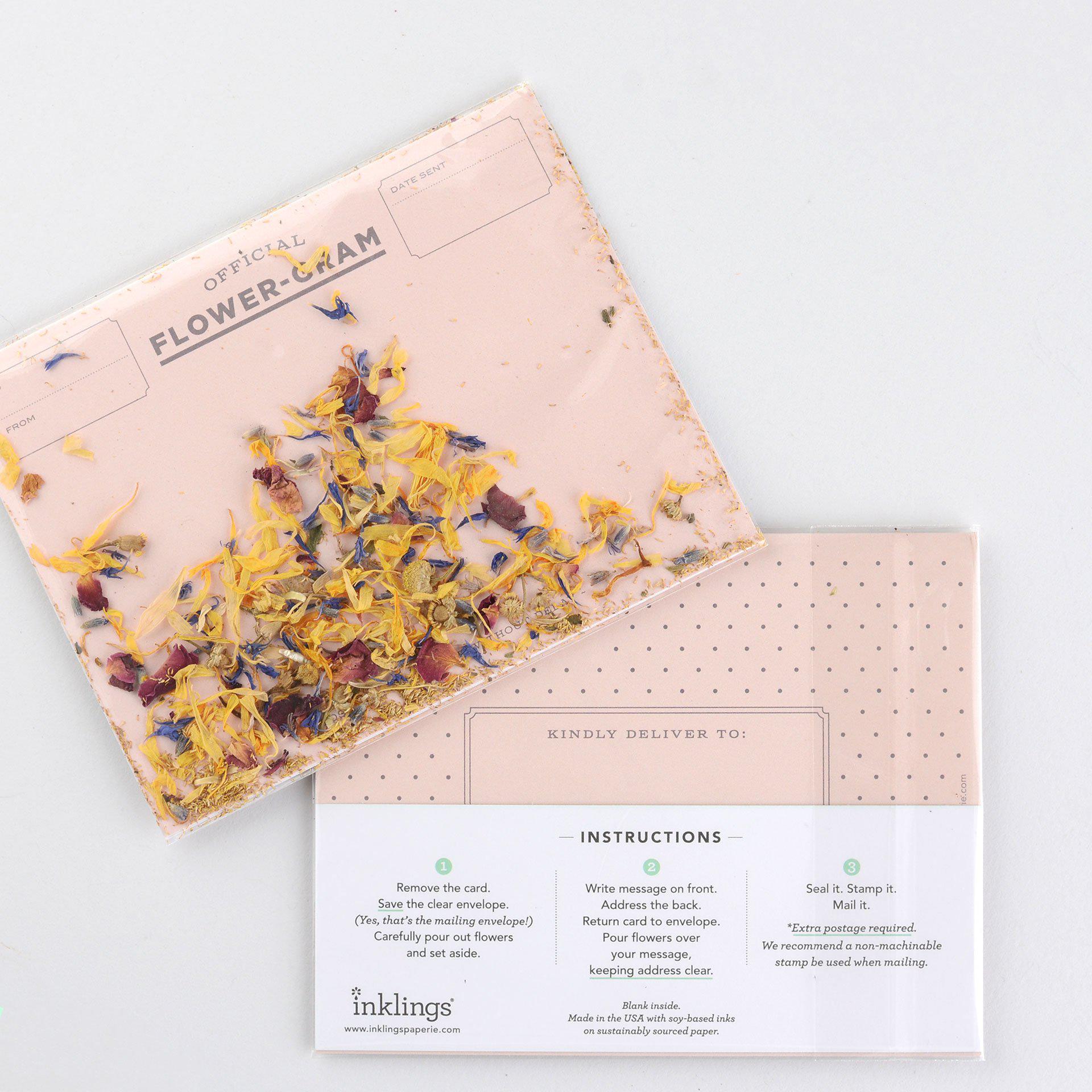 Inklings Paperie Flowergram Greeting Card Wildflowers & Mint 