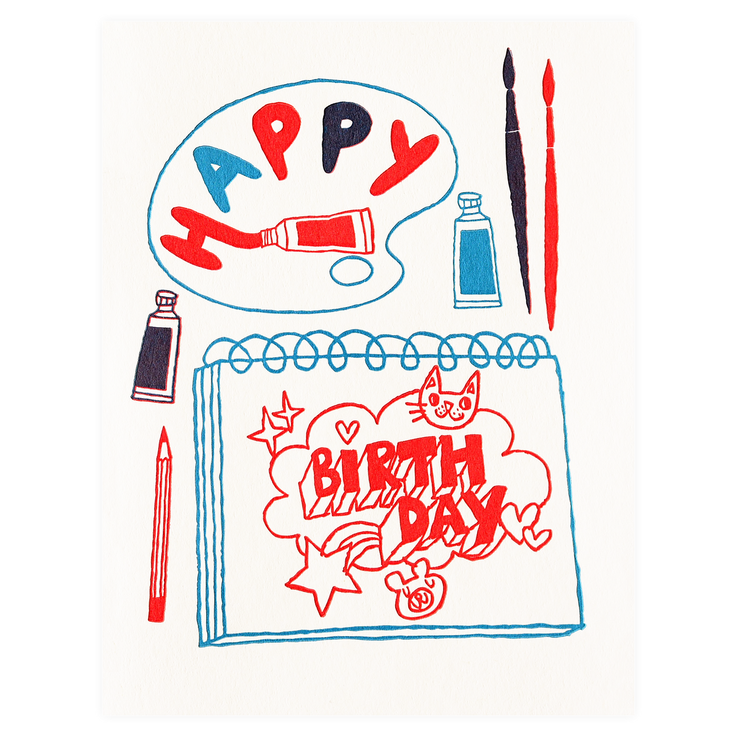 Fugu Fugu Artsy Birthday Card 