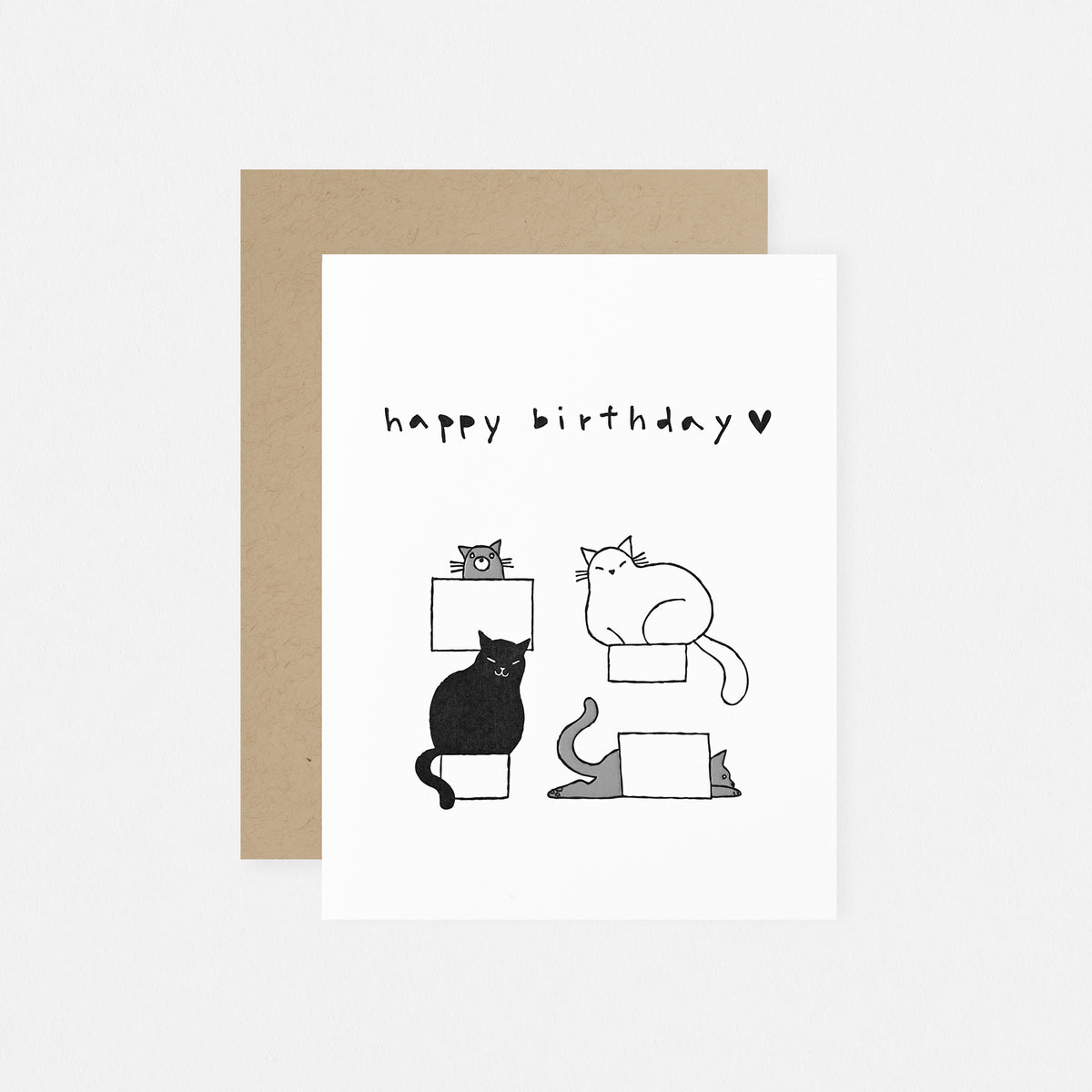 Fugu Fugu Birthday Cats In Boxes Greeting Card 