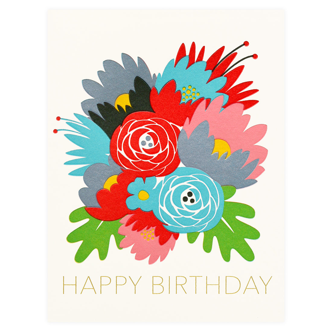 Fugu Fugu Birthday Flowers Greeting Card 