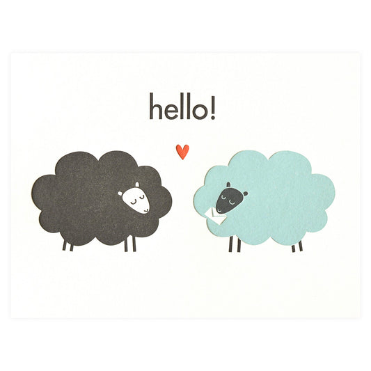 Fugu Fugu Hello Sheep Greeting Card 