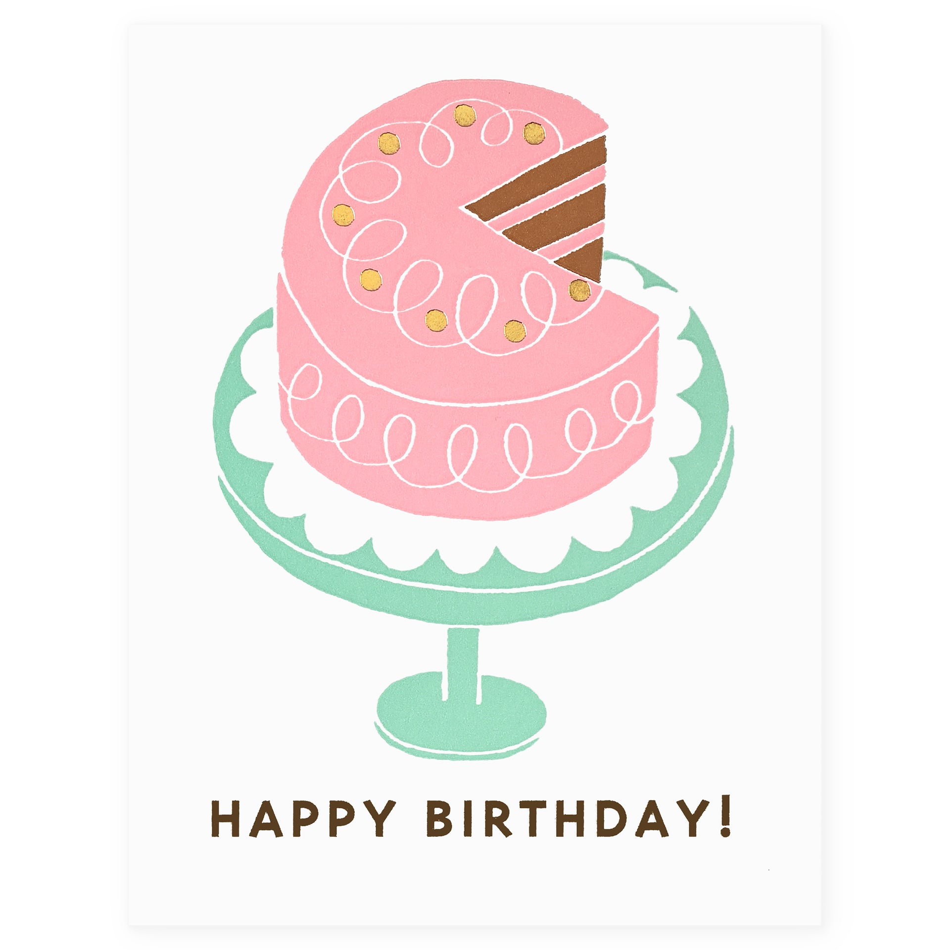 Fugu Fugu Pink Frosted Birthday Cake Greeting Card 