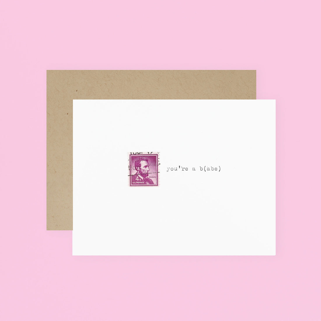 Galaxie Safari You're a Babe Vintage Stamp Greeting Card 