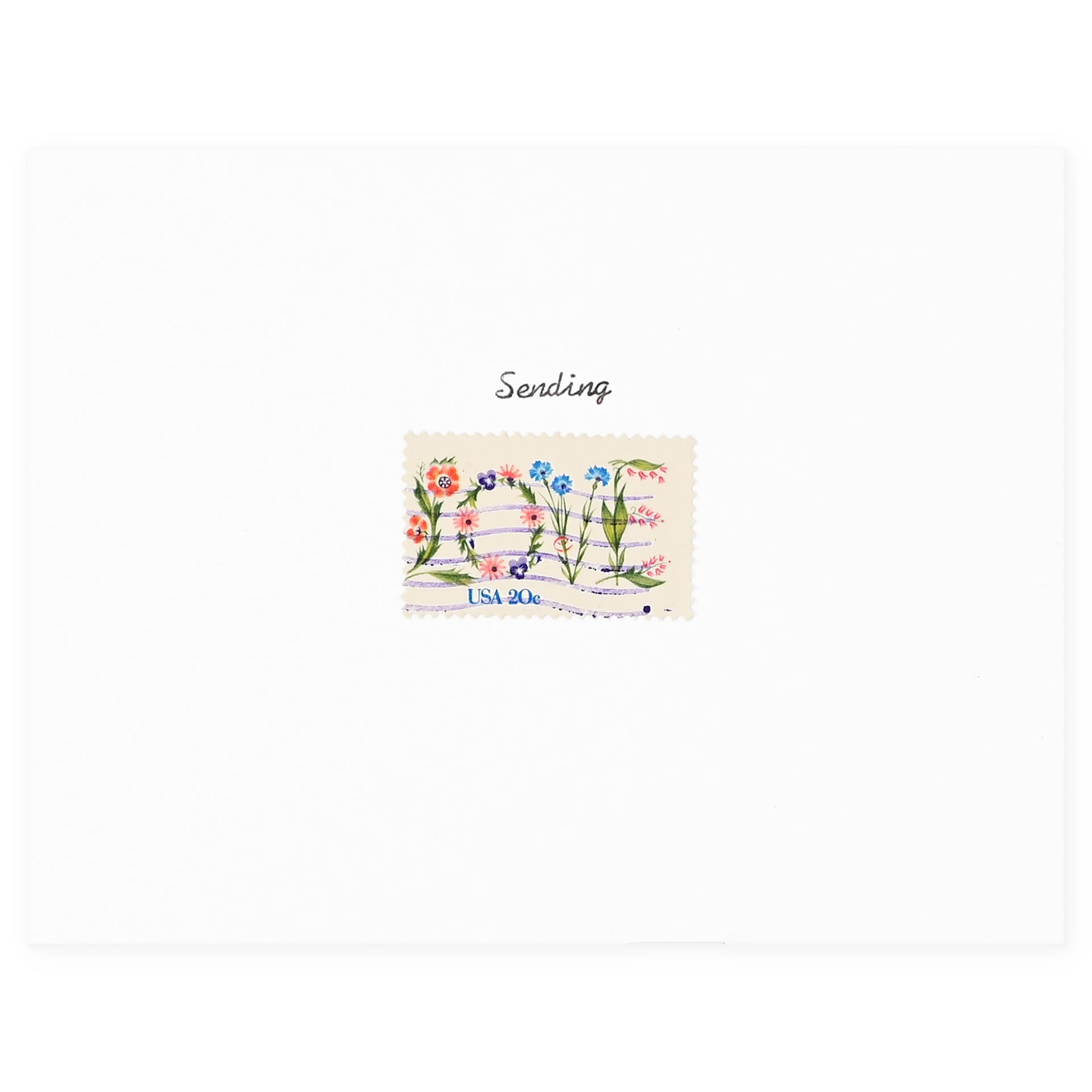 Galaxie Safari Sending Love Vintage Stamp Greeting Card 