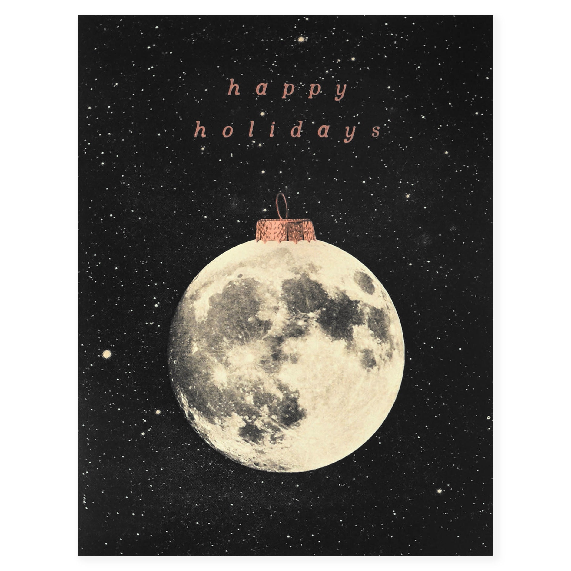 The Galek Sea Happy Holidays Moon Ornament Card 