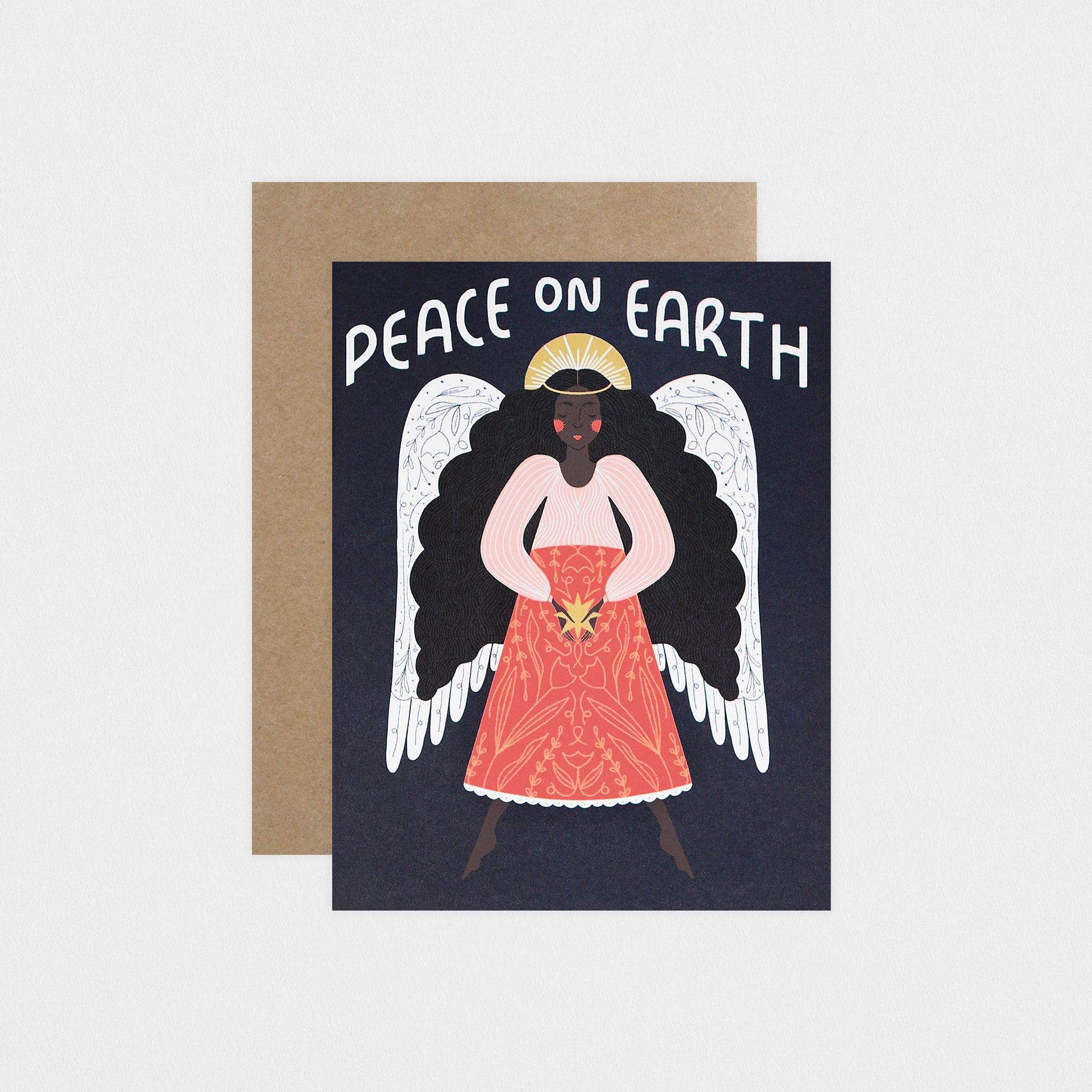 Gingiber Peace On Earth Angel Christmas Card