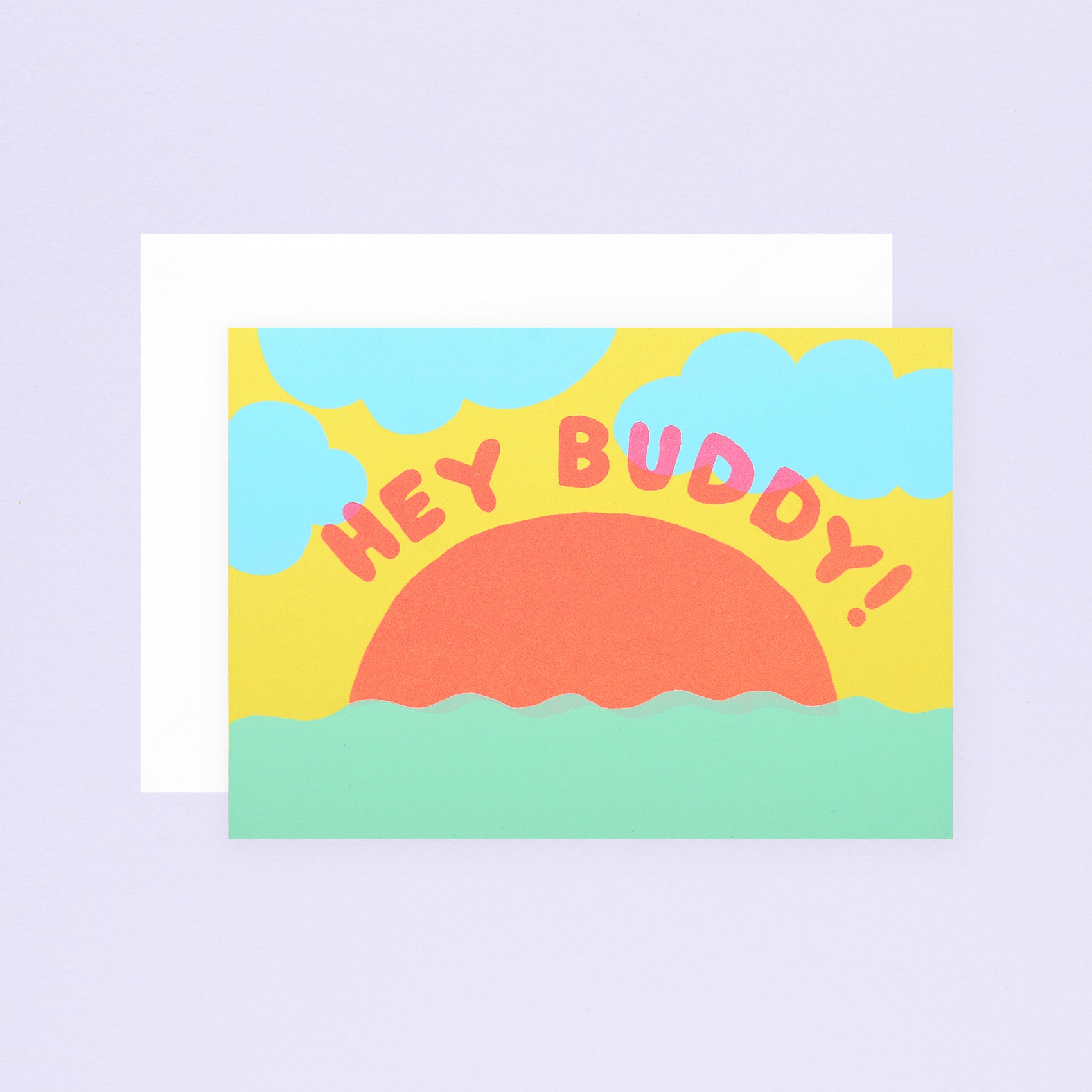 Hey Buddy Sunset Greeting Card