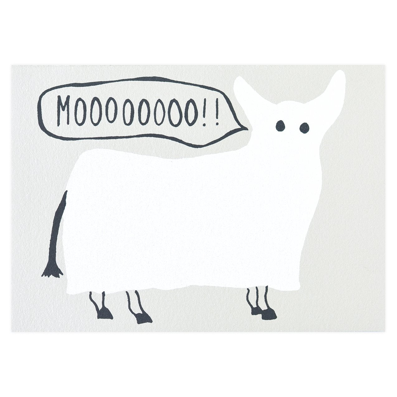 Gold Teeth Brooklyn Ghost Cow Halloween Card 