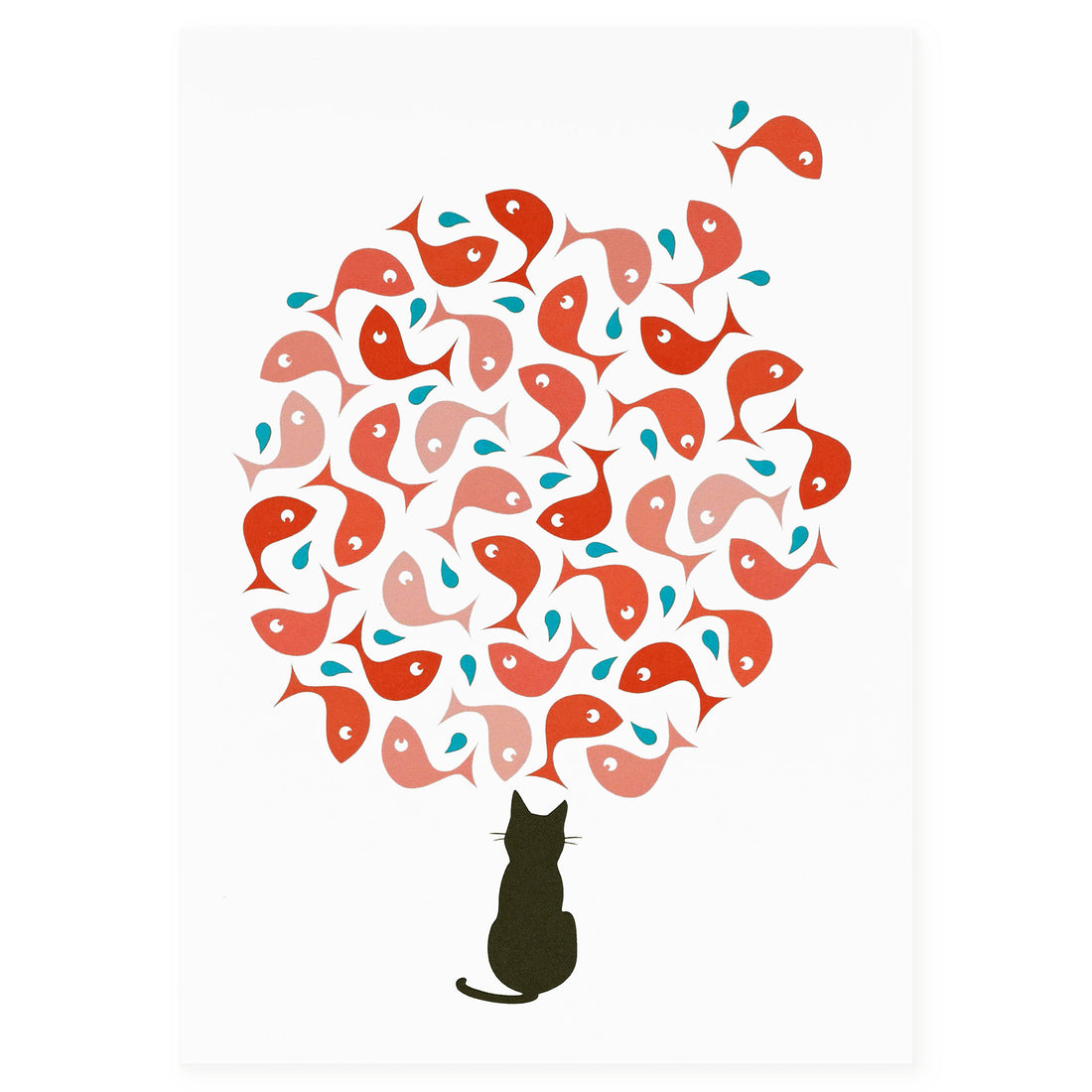 Graphic Factory The Cat's Dream Greeting Card 