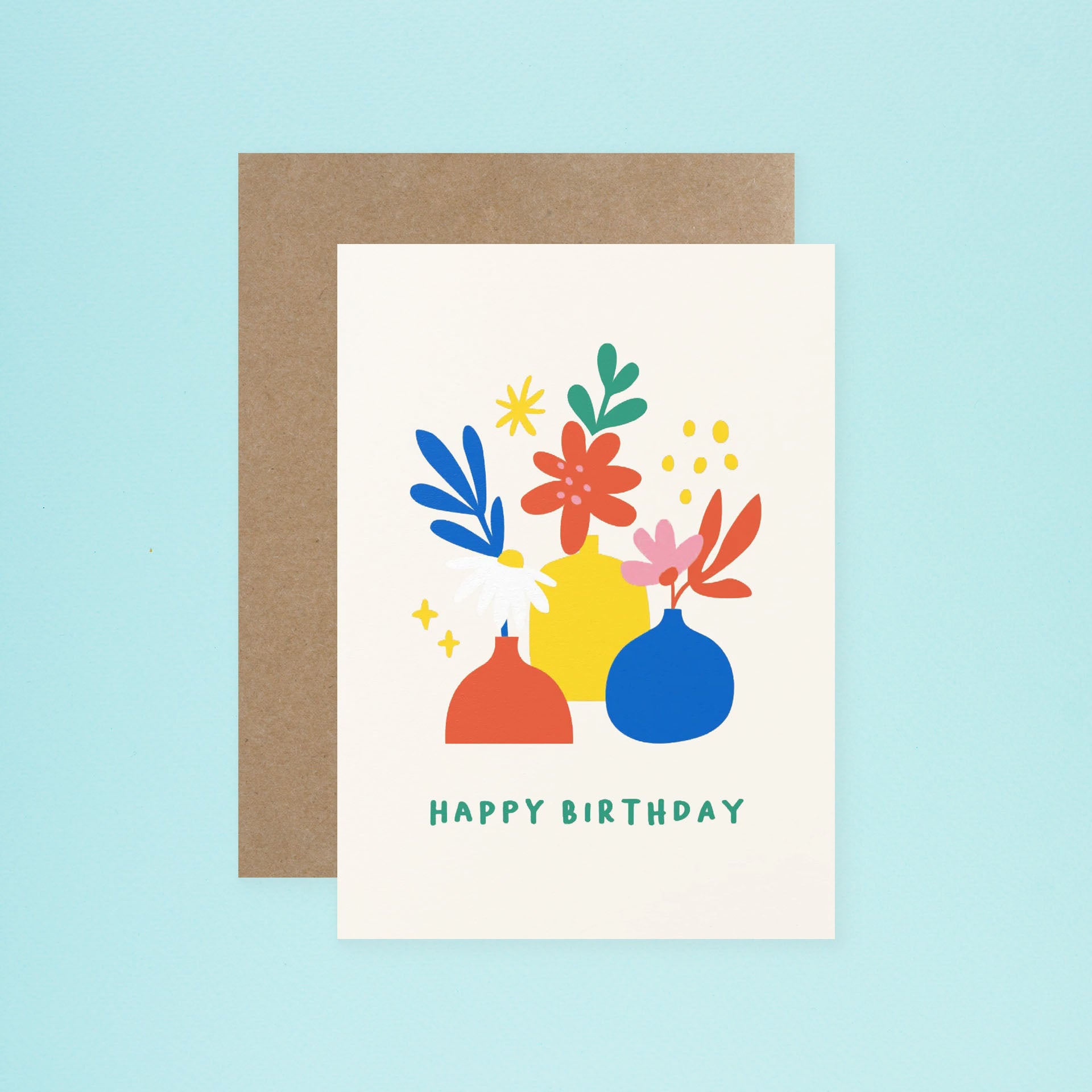 Graphic Factory Happy Birthday Flowers Greeting Card 