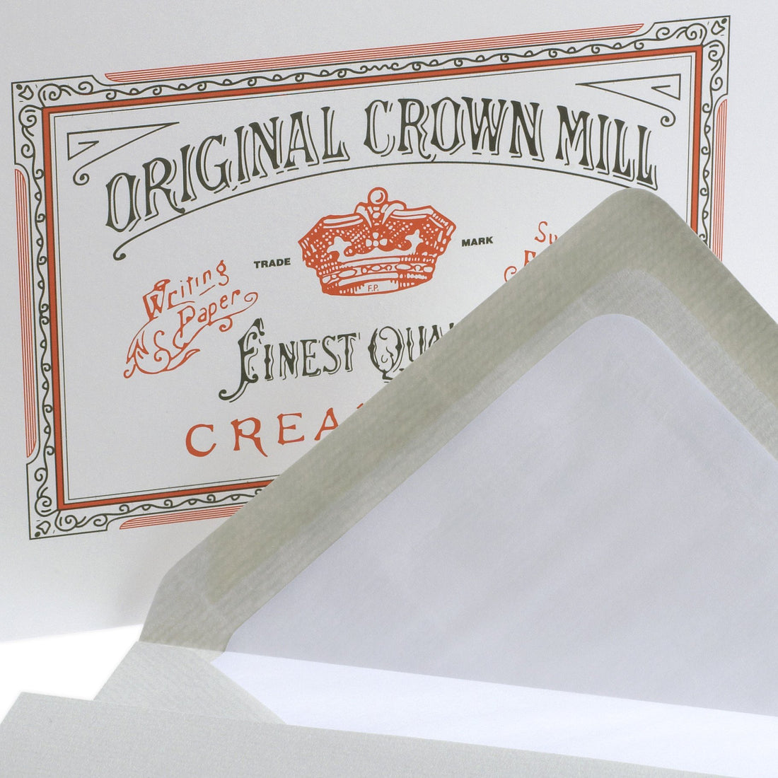Crown Mill Classic Laid Note Card Presentation Box Grey 