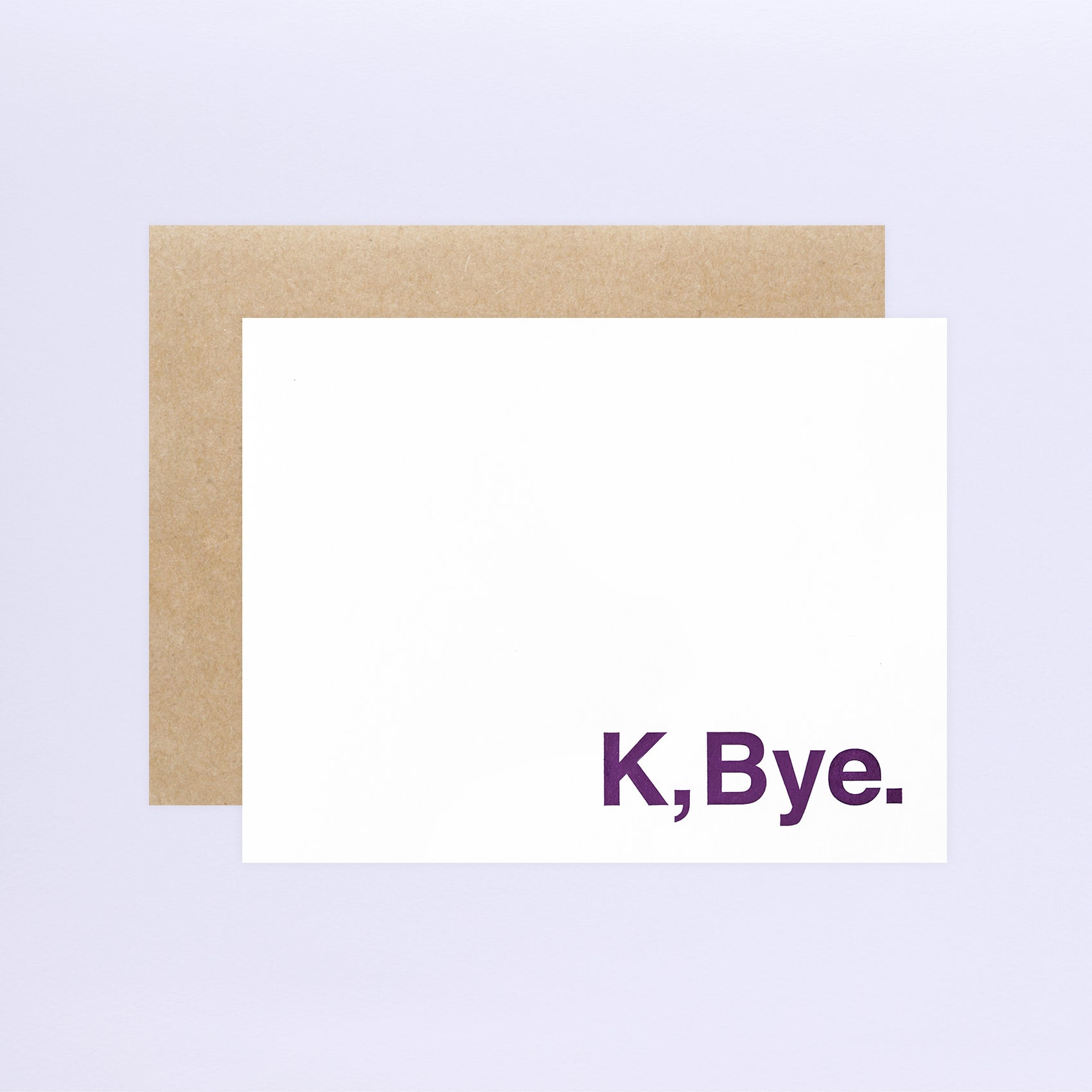 Guttersnipe Press K, Bye Greeting Card 