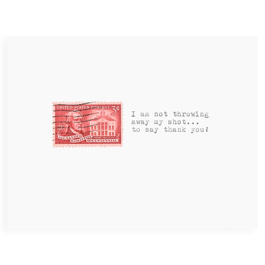 Galaxie Safari Hamilton Thank You Vintage Stamp Greeting Card 