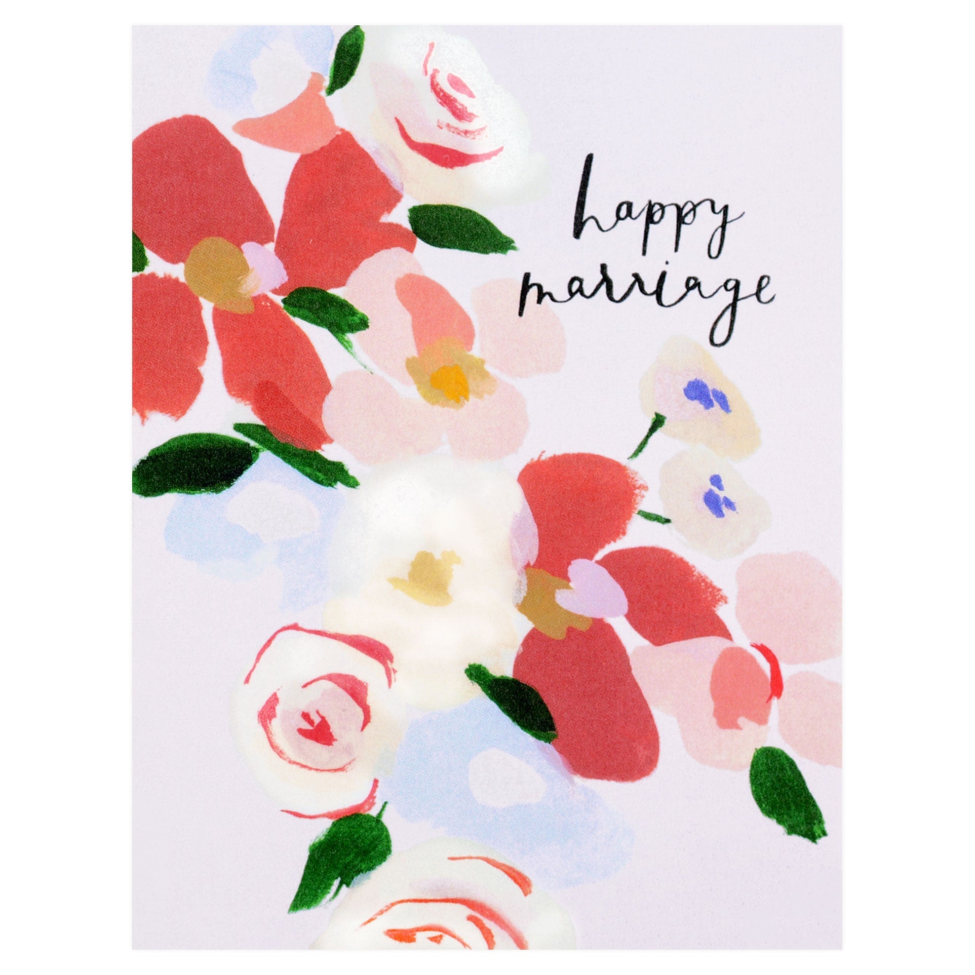 Our Heiday Happy Marriage Bouquet Wedding Card 