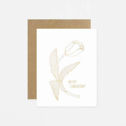 Hartland Brooklyn Tulips Gold Sympathy Card 