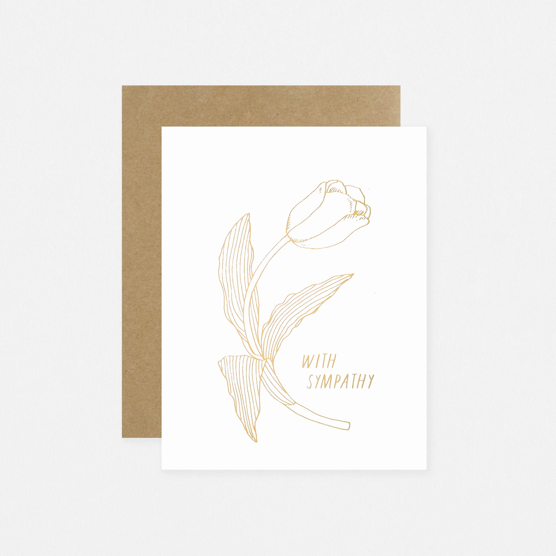 Hartland Brooklyn Tulips Gold Sympathy Card 