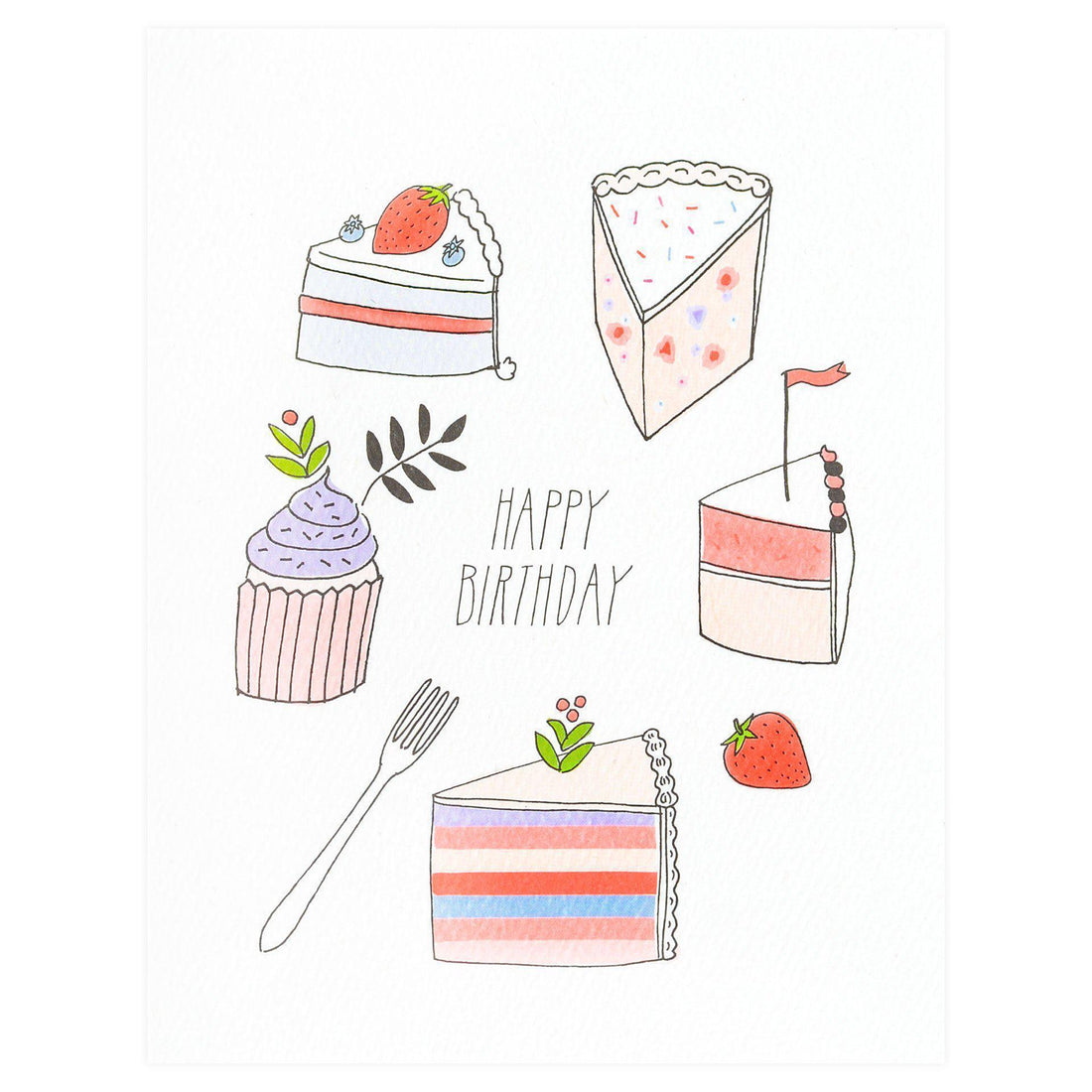 Hartland Brooklyn Happy Birthday Desserts Greeting Card 