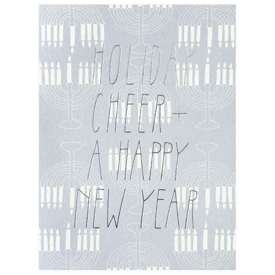 Hartland Brooklyn Holiday Cheer And A Happy New Year Menorahs Hanukkah Card 