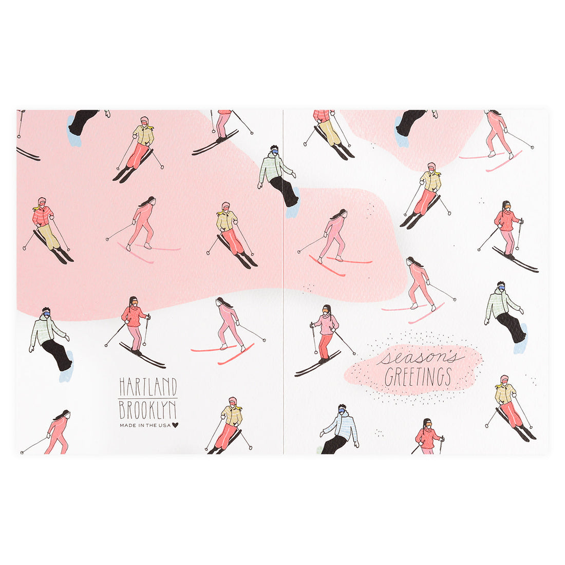 Hartland Brooklyn Season's Greetings Skiing Holiday Cards Boxed 