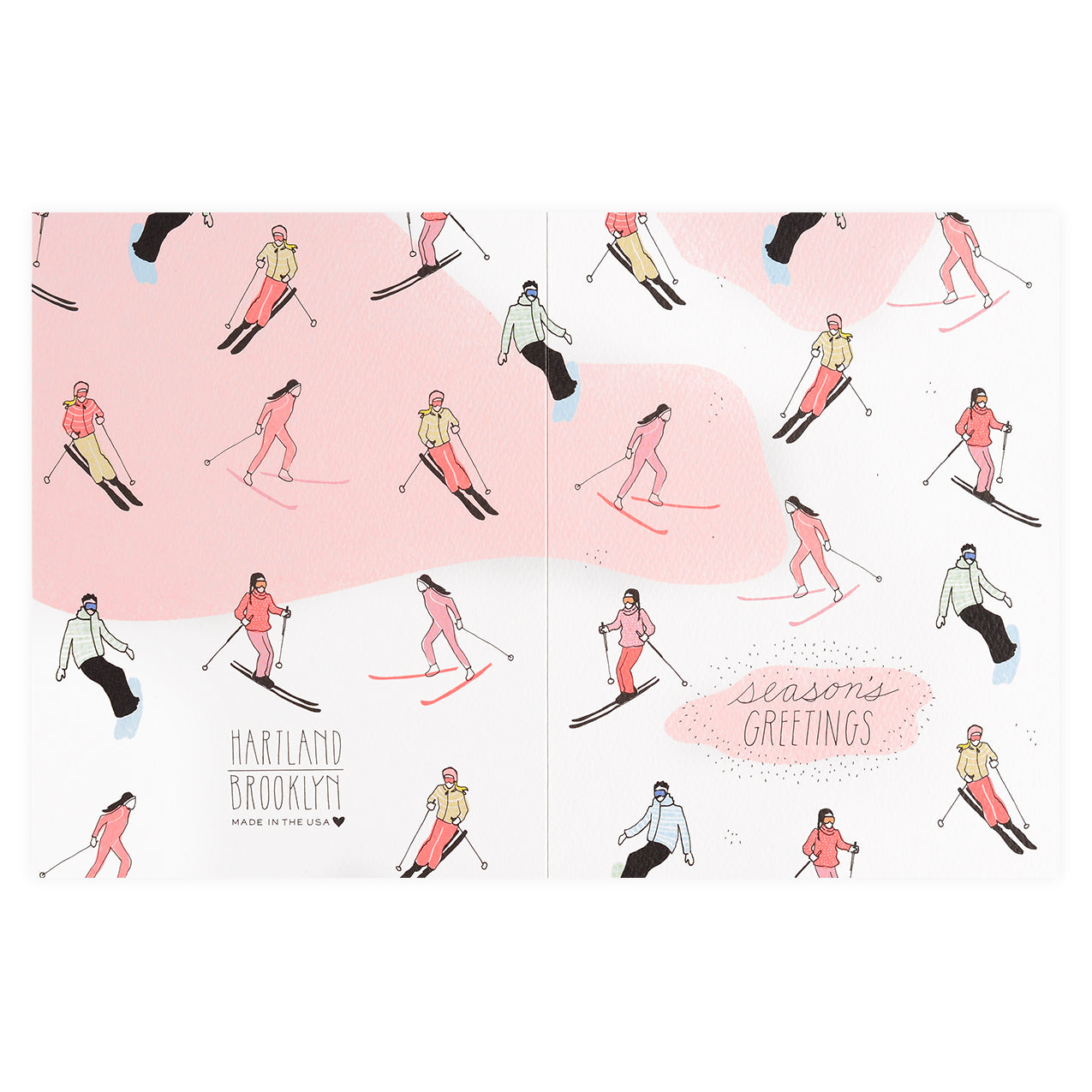 Hartland Brooklyn Season's Greetings Skiing Holiday Cards Boxed 