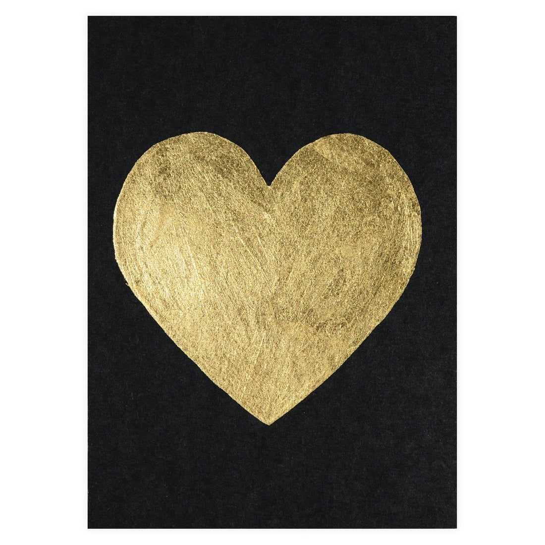 Catherine Greenup Heart Gold Leaf Greeting Card Black 