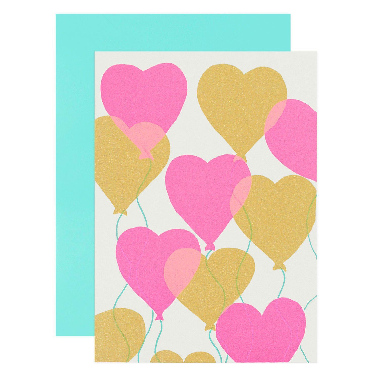 Gold Teeth Brooklyn Heart Balloons Greeting Card 