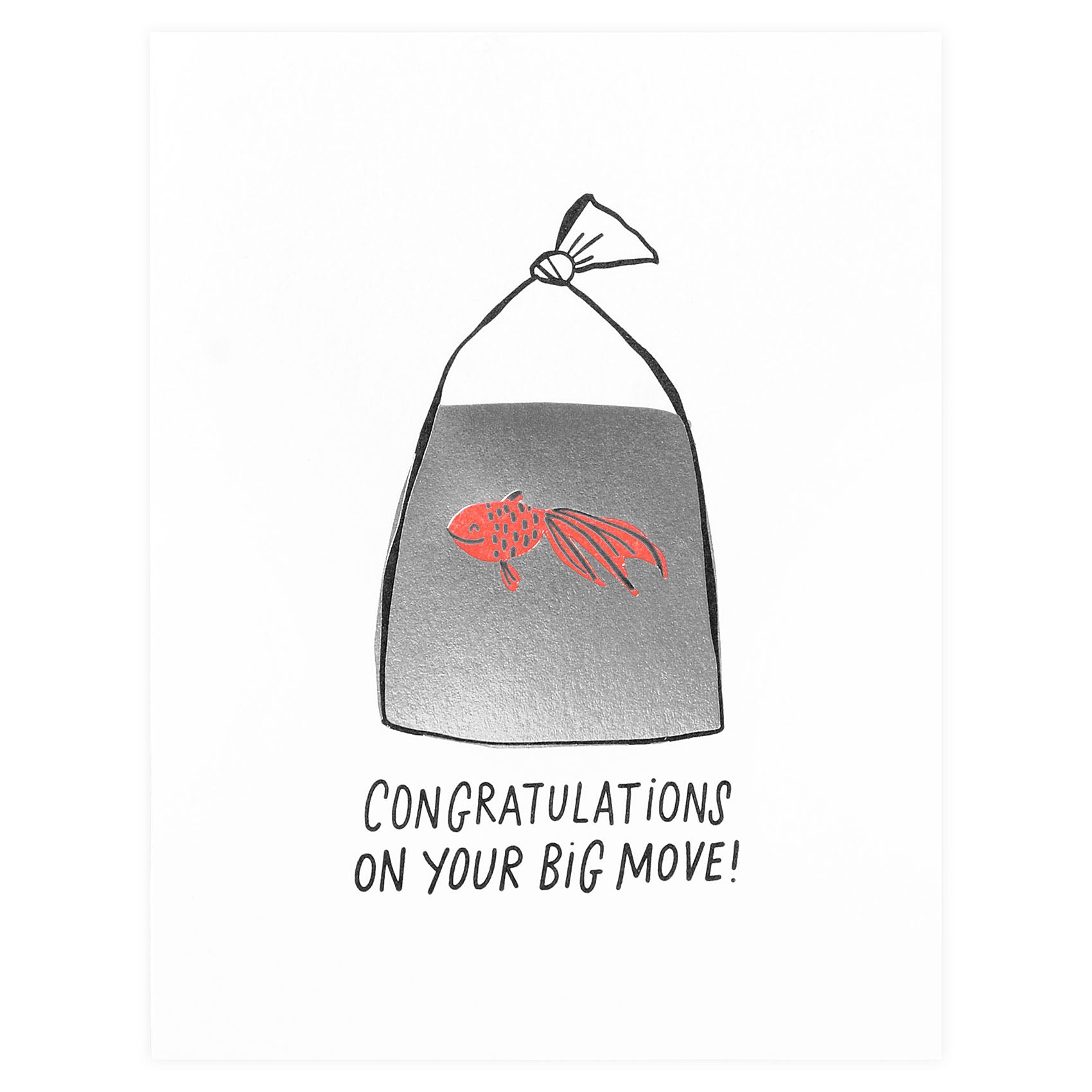 Hello Lucky Goldfish Big Move New Home Card 