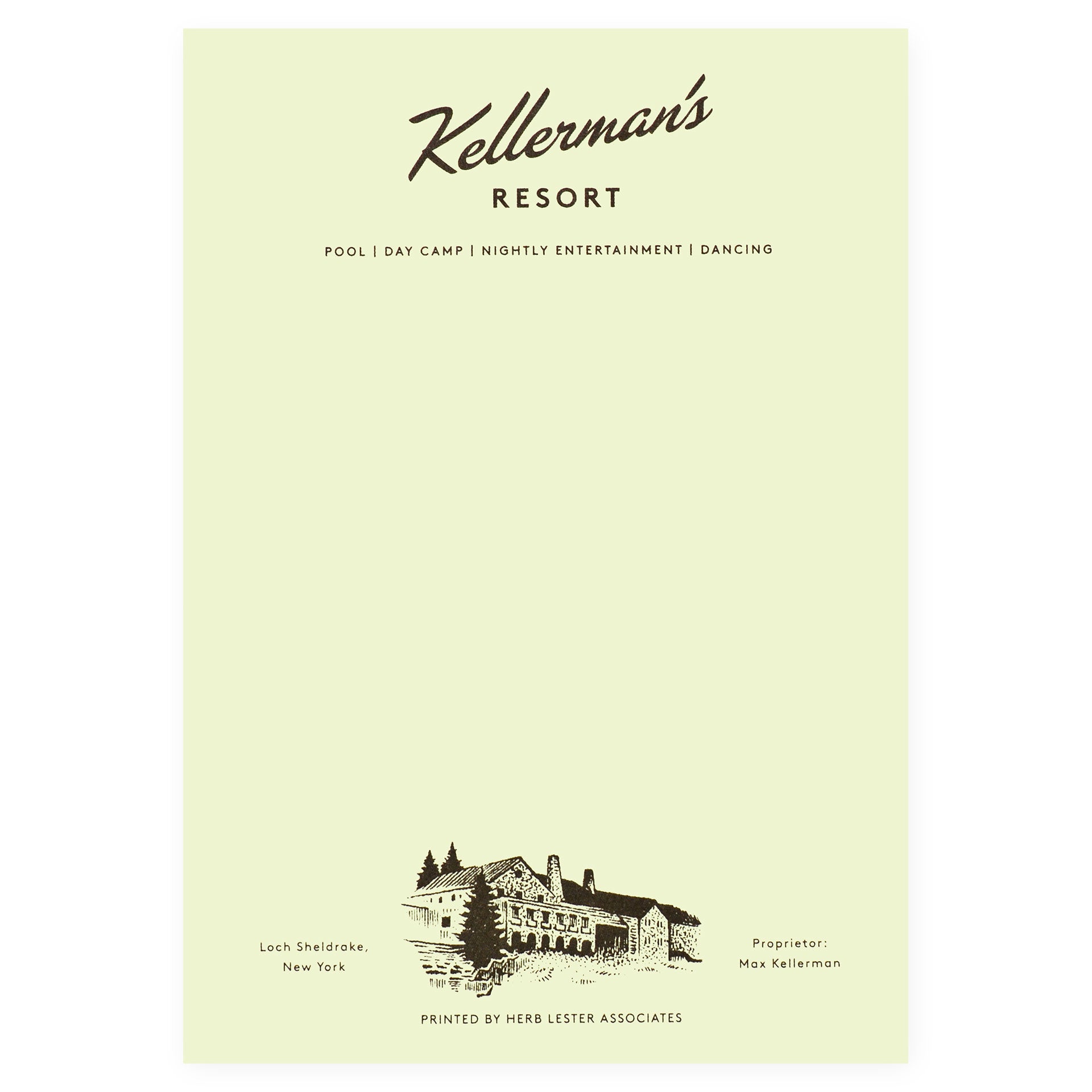 Herb Lester Kellerman's Resort Dirty Dancing Fictional Hotel Notepad Set of 3 or Single 