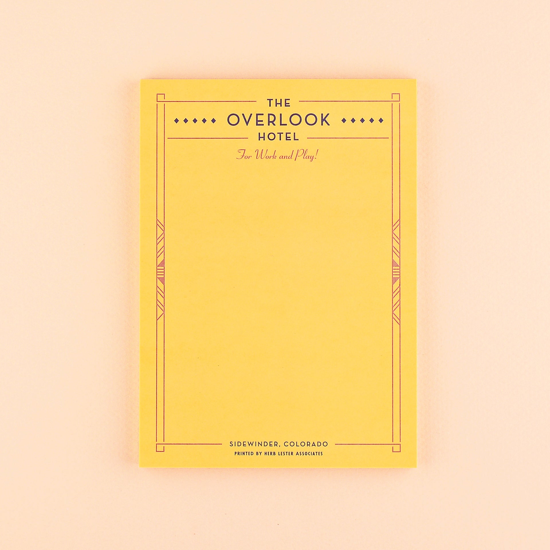 Herb Lester The Overlook Hotel The Shining Fictional Hotel Notepad Set of 3 or Single 