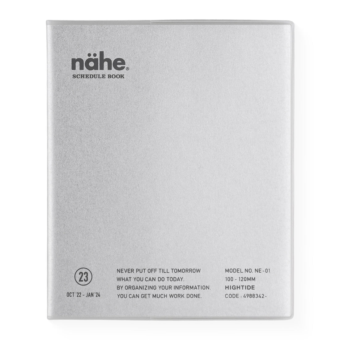 Hightide 2023 Nahe Diary Square Monthly Planner | Gold, Mint, Black, Silver, Pink, Khaki silver