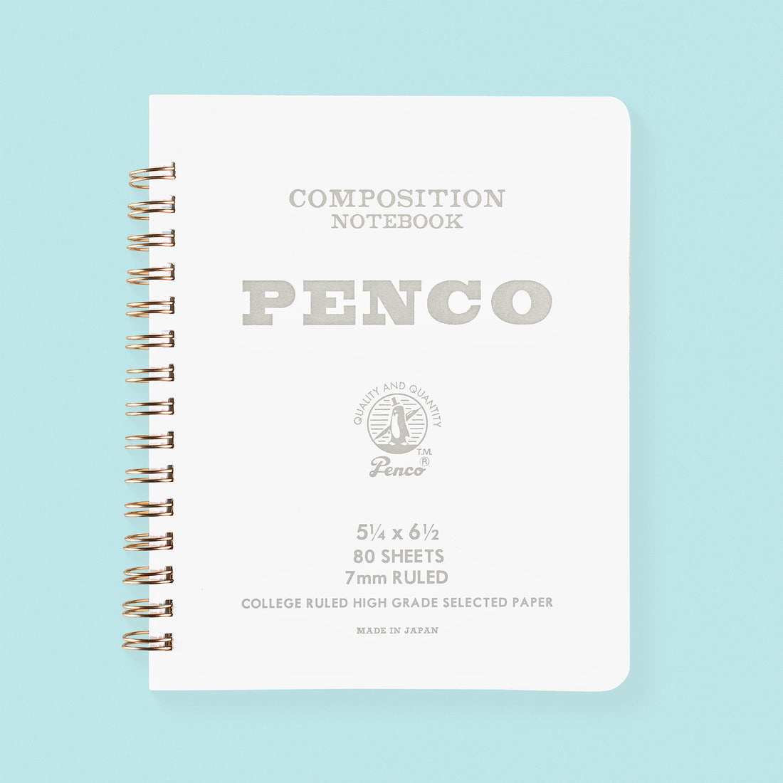 Hightide Penco Coil Composition Notebook 6 Colors  | 3 Sizes Small / White