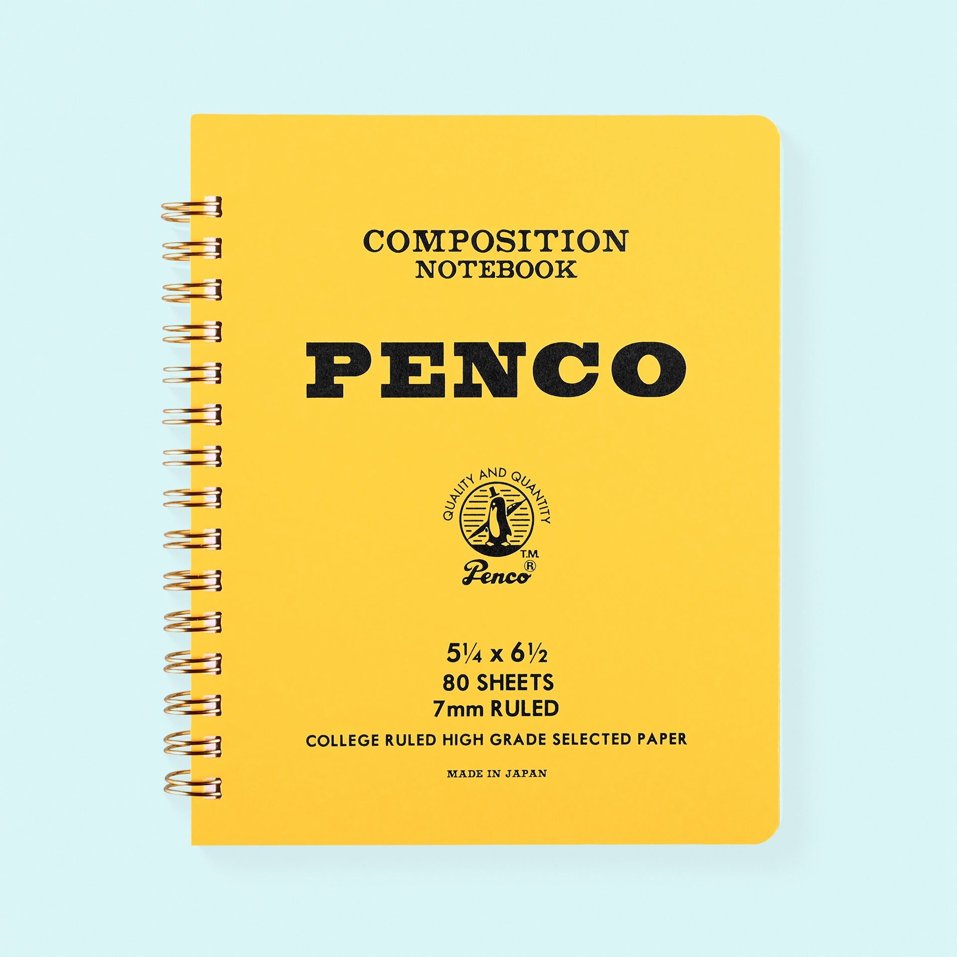 Hightide Penco Coil Composition Notebook 6 Colors  | 3 Sizes Small / Yellow
