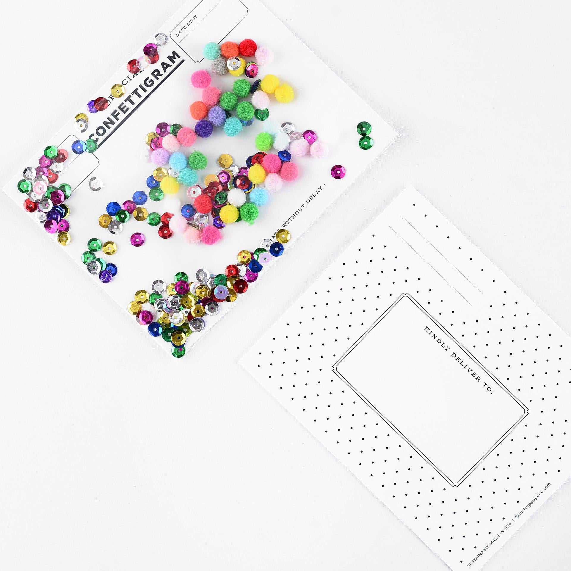 Inklings Paperie Confettigram Pom Pom Greeting Card 