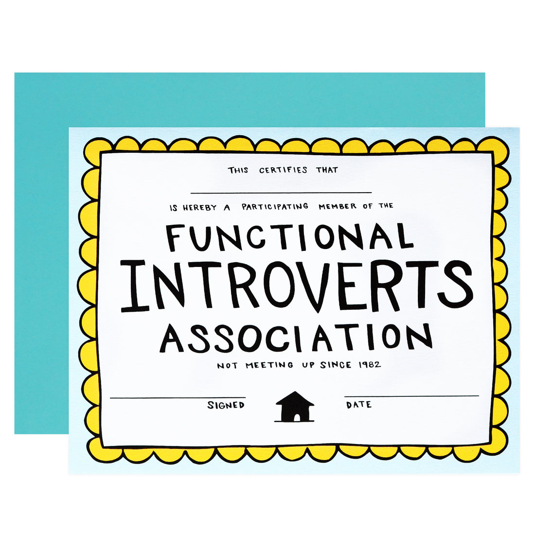 Papa Llama Introvert Certificate Greeting Card 
